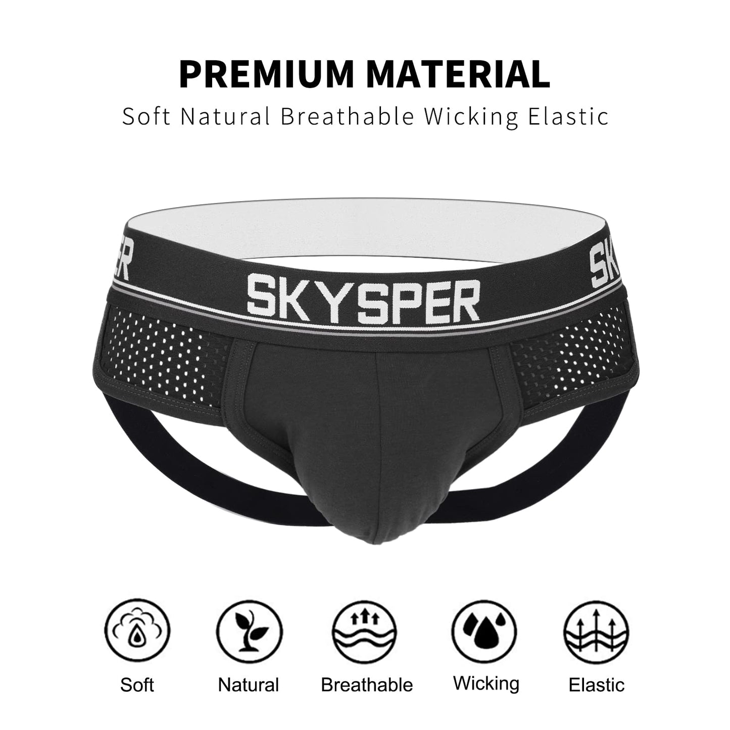 SKYSPER Men's Jock Strap Athletic Supporter For Men Sexy Jockstrap Male Underwear