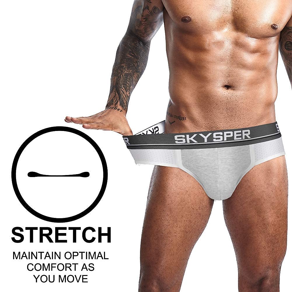 SKYSPER Mens Jockstrap Underwear Jock Straps Male Athletic Supporters for Men