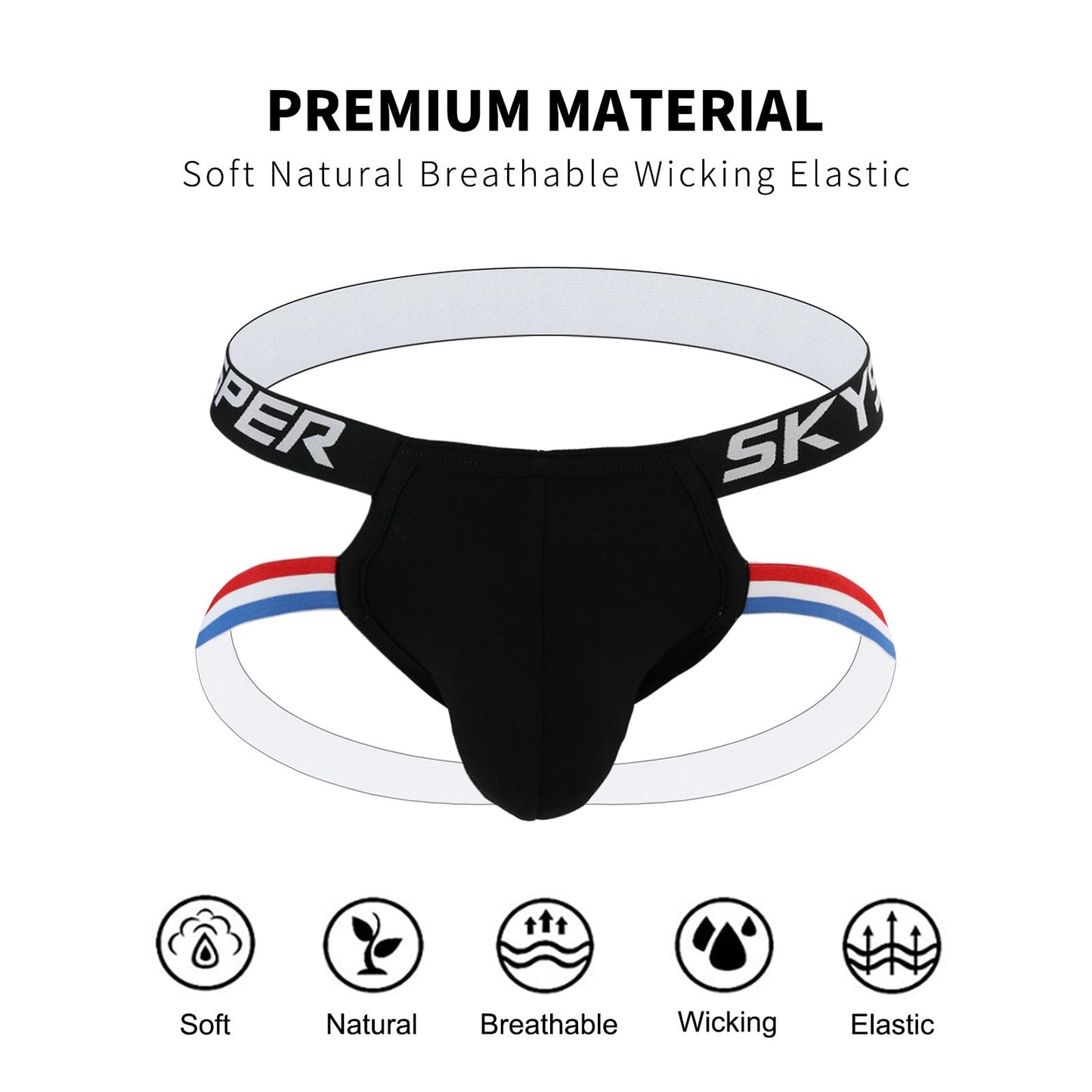 SKYSPER Men's Jock Strap Athletic Supporter For Men Sexy Jockstrap Male Underwear