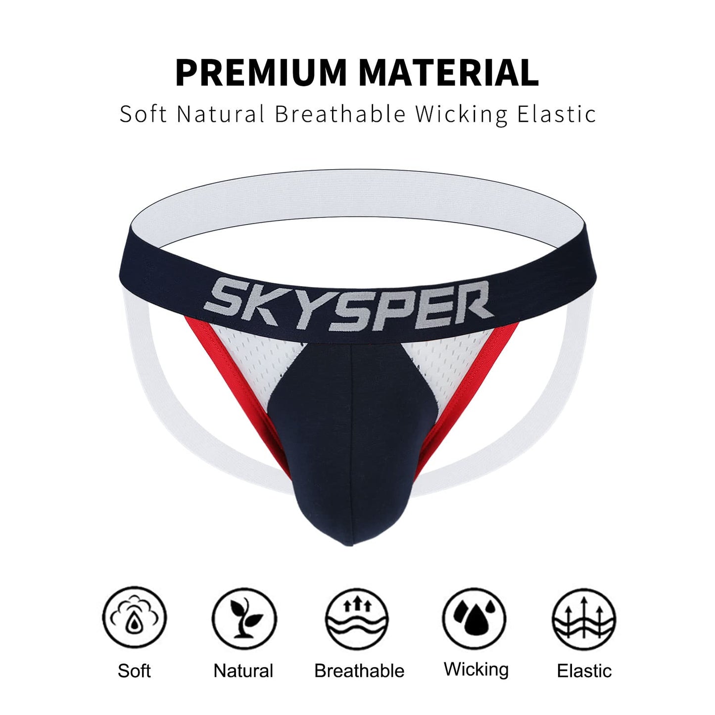 SKYSPER Men's Jock Strap Athletic Supporter For Men Sexy Jockstrap Male Underwear