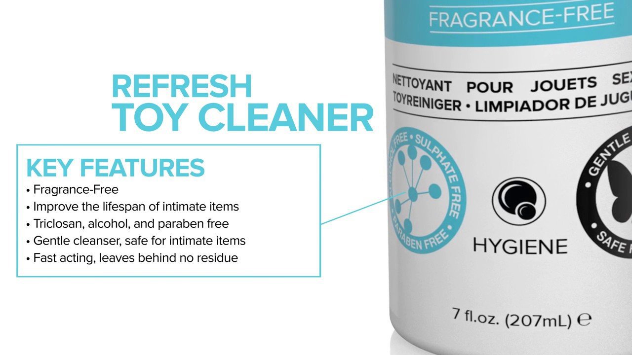 JO Refreshing Toy Foaming Cleaner, Advanced Hygienic Formula Safely and Effectively Cleans Intimate Toys, 7 Fl Oz