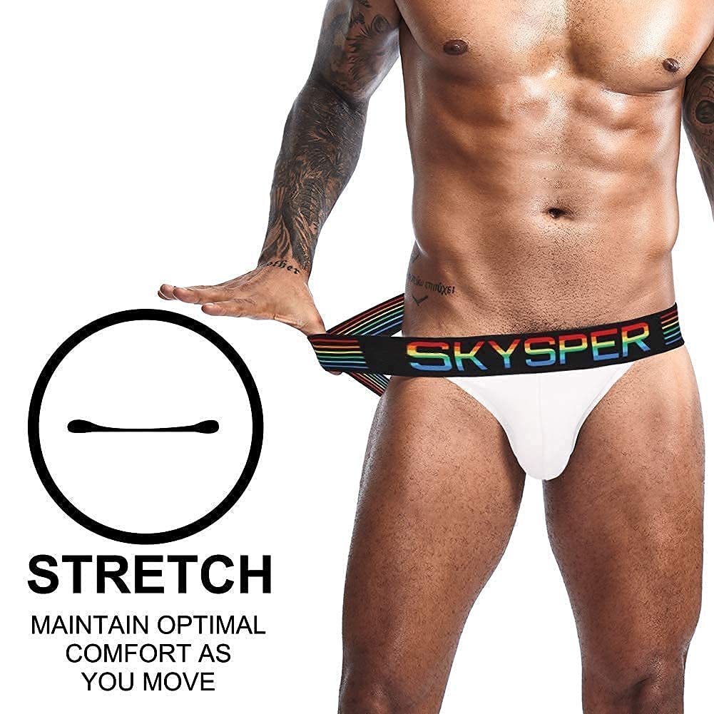 SKYSPER Mens Jockstrap Underwear Jock Straps Male Athletic Supporters for Men