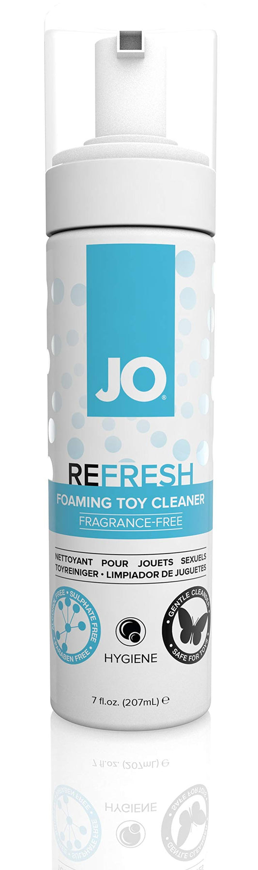 JO Refreshing Toy Foaming Cleaner, Advanced Hygienic Formula Safely and Effectively Cleans Intimate Toys, 7 Fl Oz