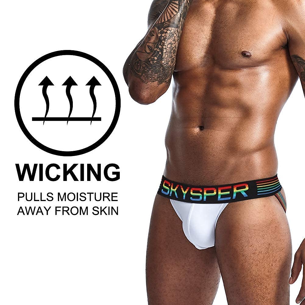 SKYSPER Mens Jockstrap Underwear Jock Straps Male Athletic Supporters for Men