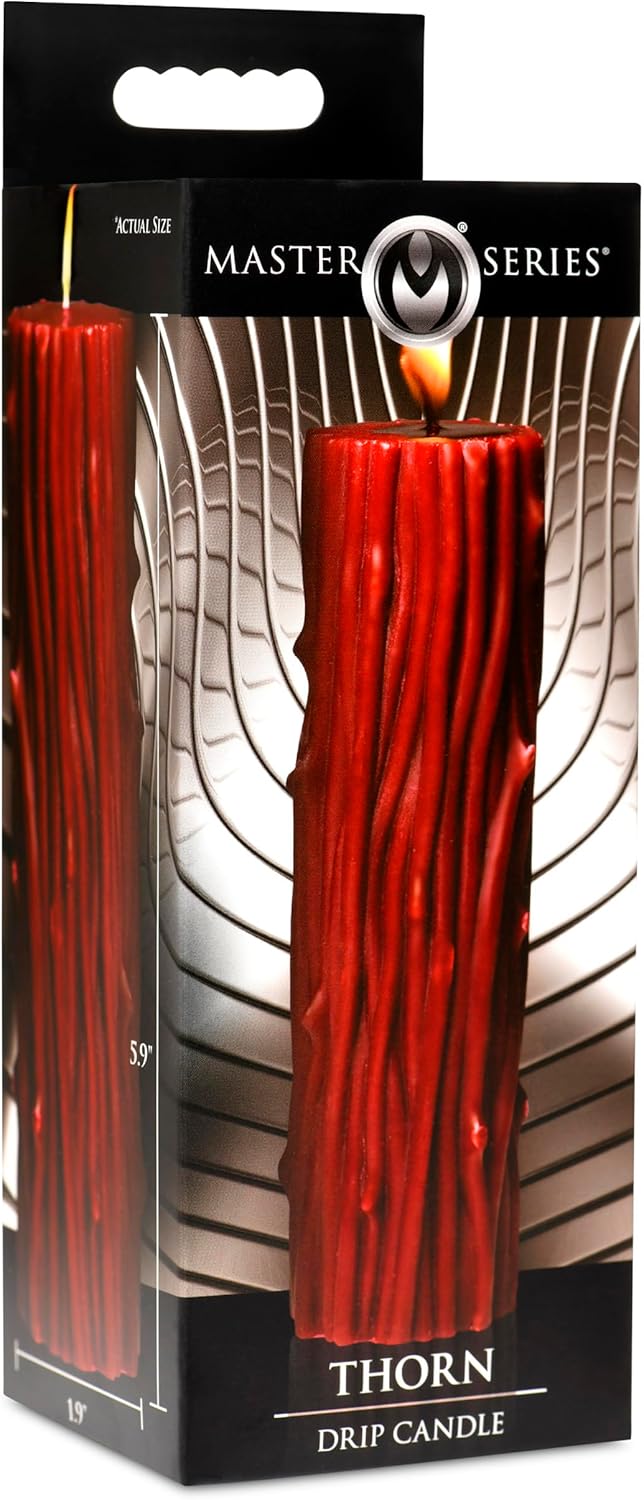 Thorn Drip Candle for Wellness and Relaxation & Romantic Candle Massage. Low Melting Point. Unscented Paraffin Body Wax. Perfect Spa Gift for Self-Care. 1 Piece, Red.