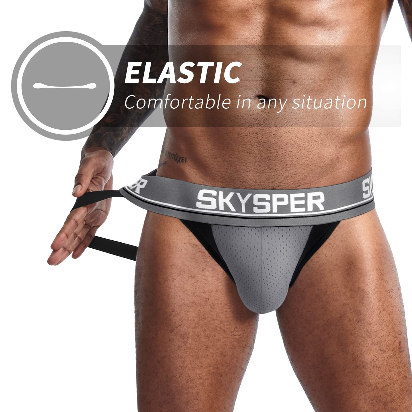 SKYSPER Jockstrap For Men Workout Jock Straps Male Underwear Athletic Supporter Sexy G-Strings