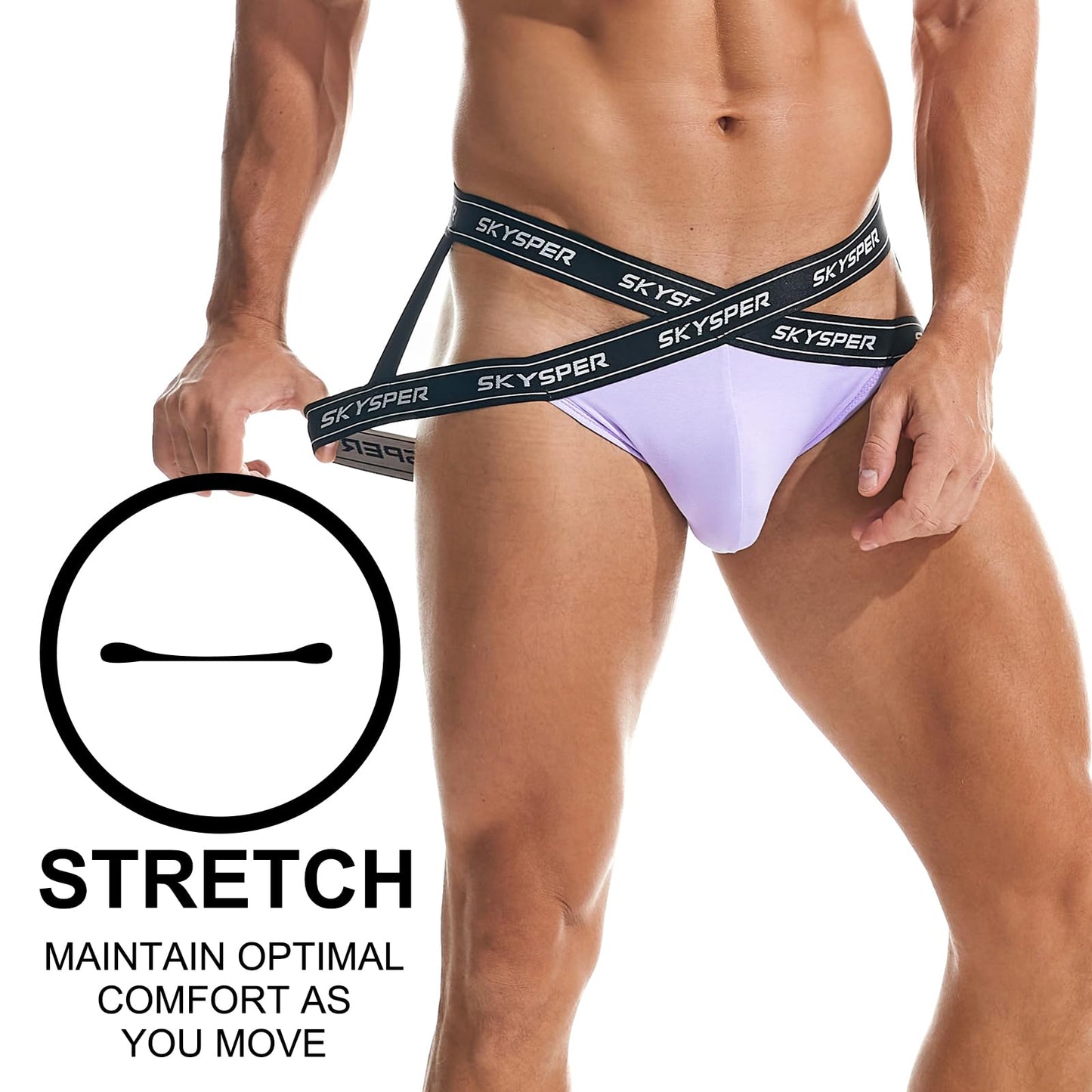 SKYSPER Men's Jock Strap Athletic Supporter For Men Sexy Jockstrap Male Underwear