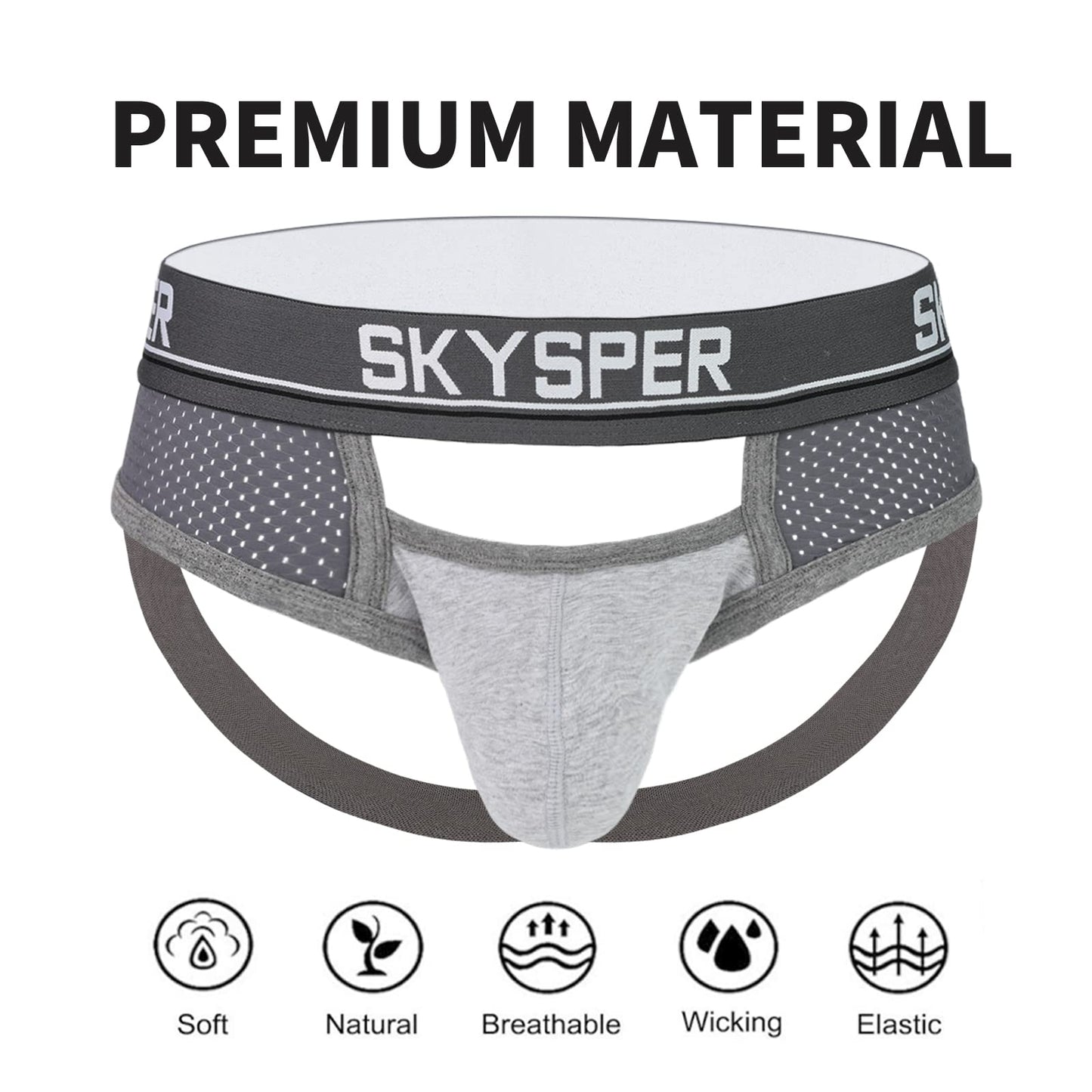 SKYSPER Men's Jock Strap Athletic Supporter For Men Sexy Jockstrap Male Underwear