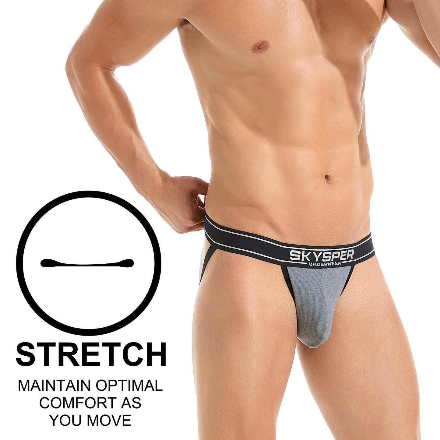 SKYSPER Jockstrap Athletic Supporters for Men Jock Strap Male Underwear Men's Thong Jockstrap Underwear