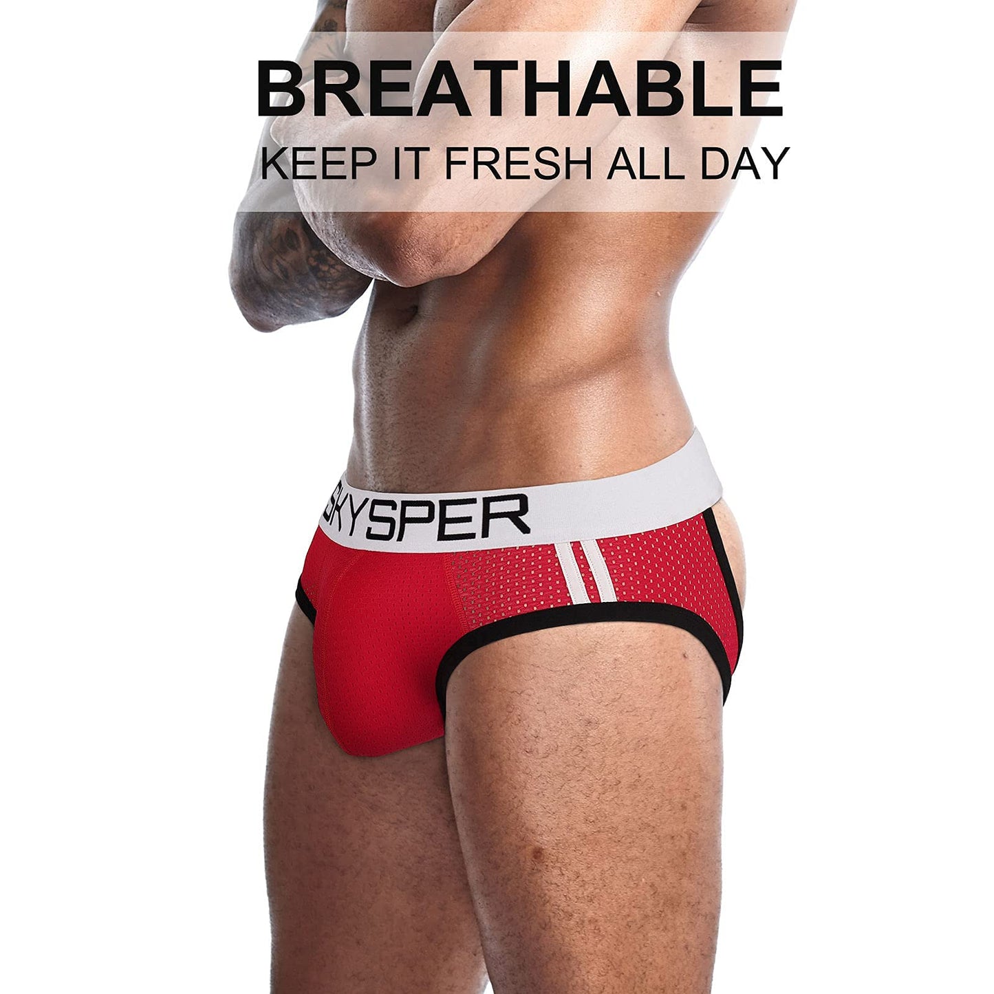 SKYSPER Mens Jockstrap Underwear Jock Straps Male Athletic Supporters for Men