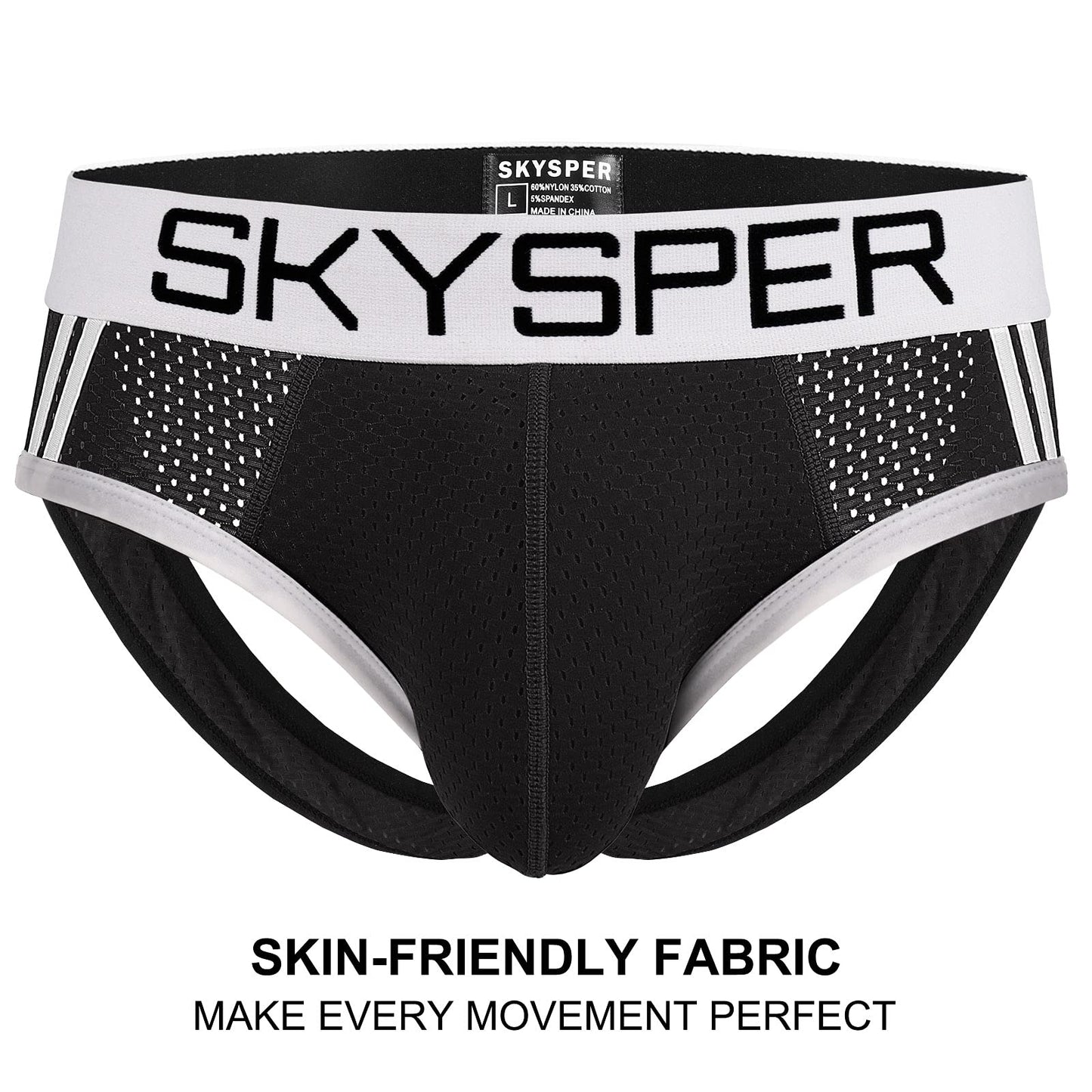 SKYSPER Mens Jockstrap Underwear Jock Straps Male Athletic Supporters for Men