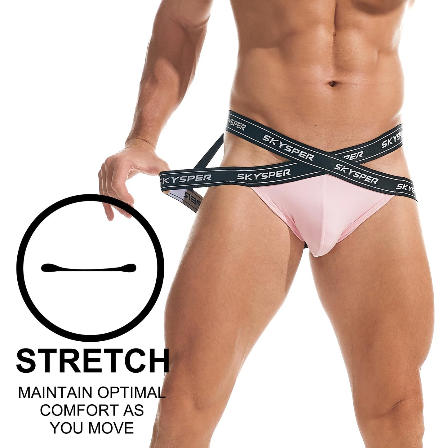 SKYSPER Men's Jock Strap Athletic Supporter For Men Sexy Jockstrap Male Underwear