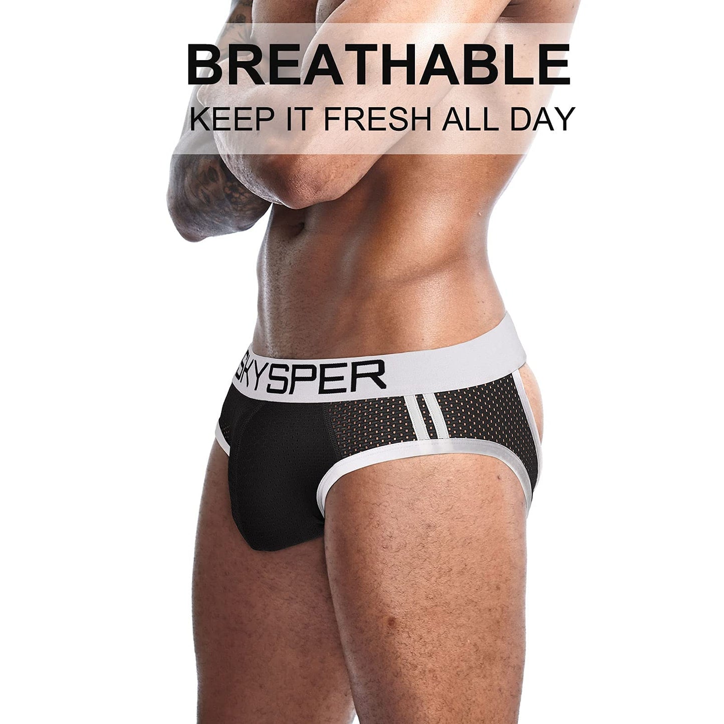 SKYSPER Mens Jockstrap Underwear Jock Straps Male Athletic Supporters for Men