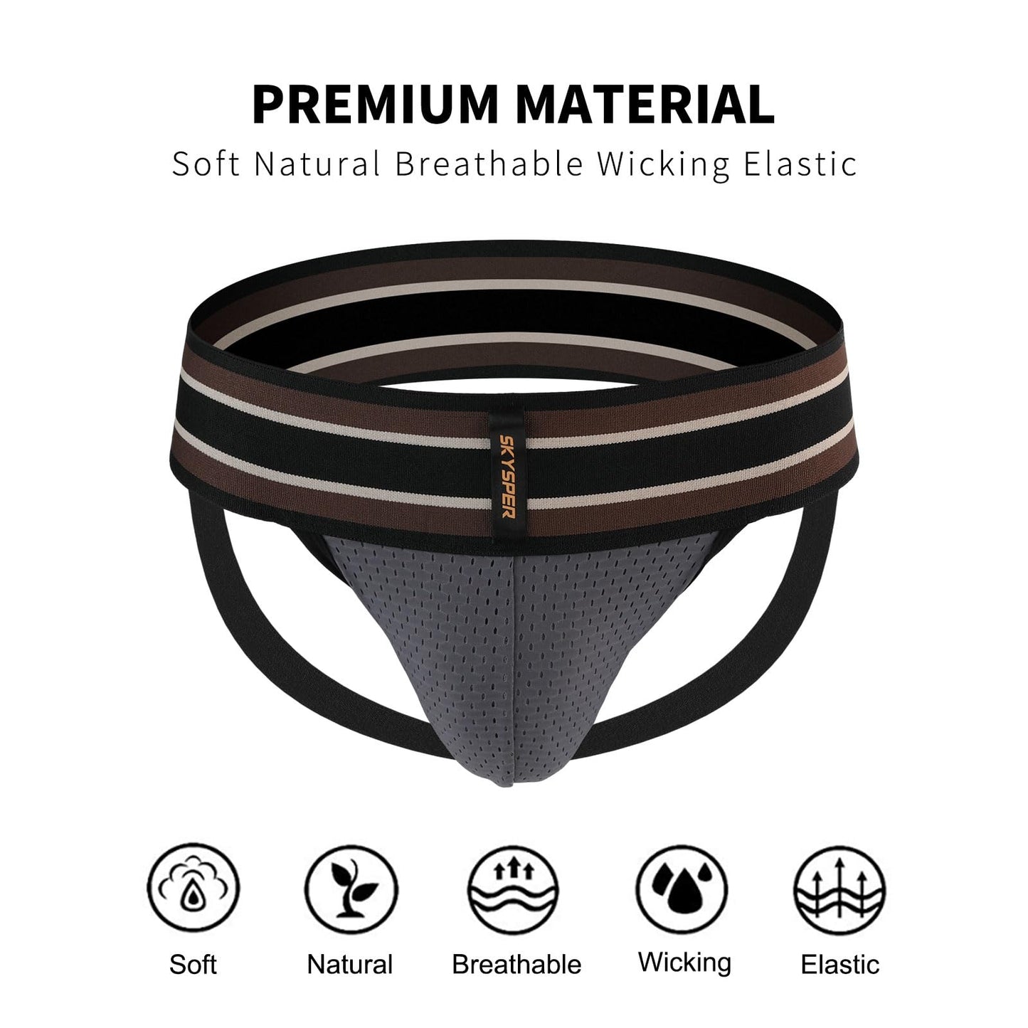 SKYSPER Jockstrap Athletic Supporters for Men Jock Strap Male Underwear Men's Thong Jockstrap Underwear