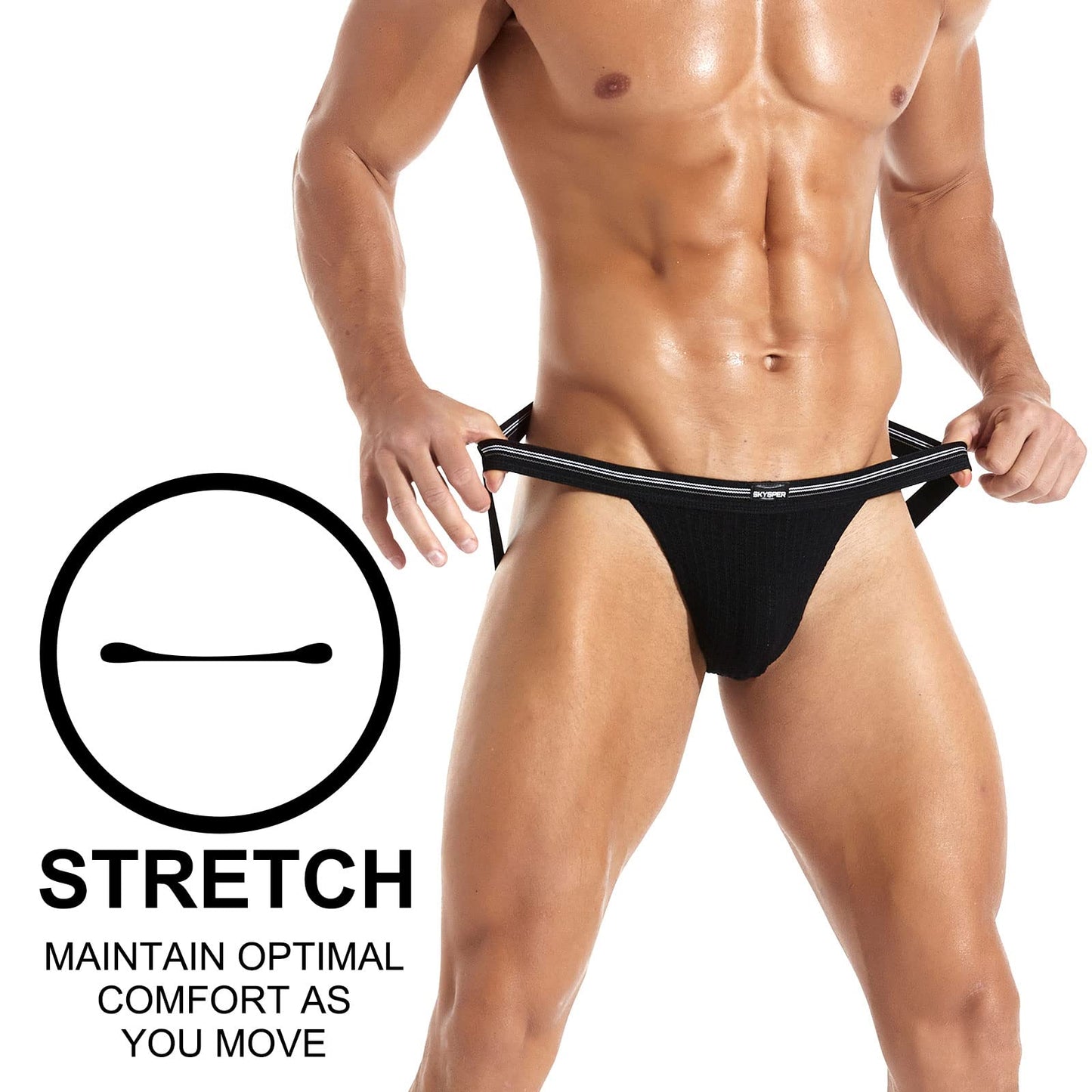 SKYSPER Jockstrap Athletic Supporters for Men Jock Strap Male Underwear Men's Thong Jockstrap Underwear