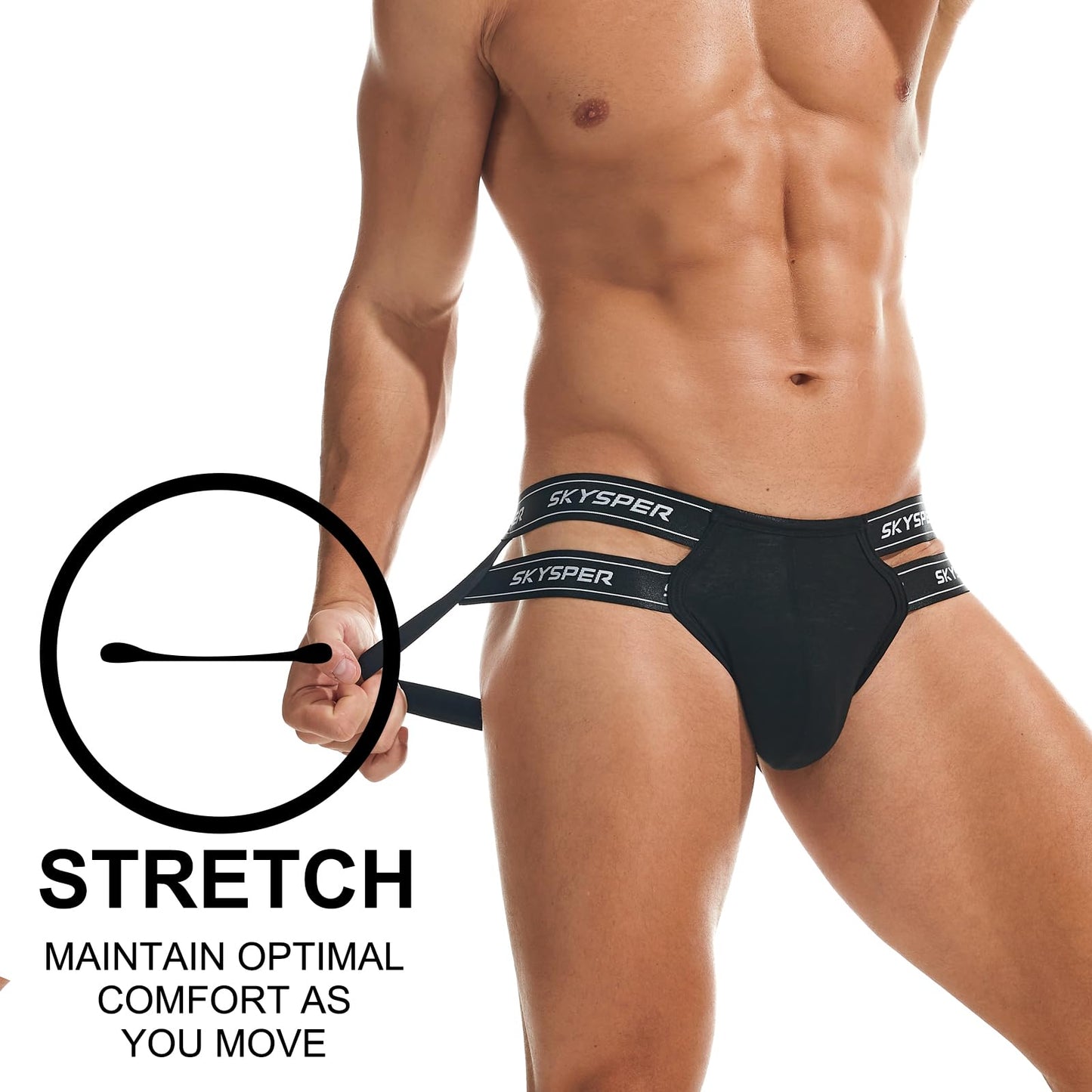 SKYSPER Men's Jock Strap Athletic Supporter For Men Sexy Jockstrap Male Underwear