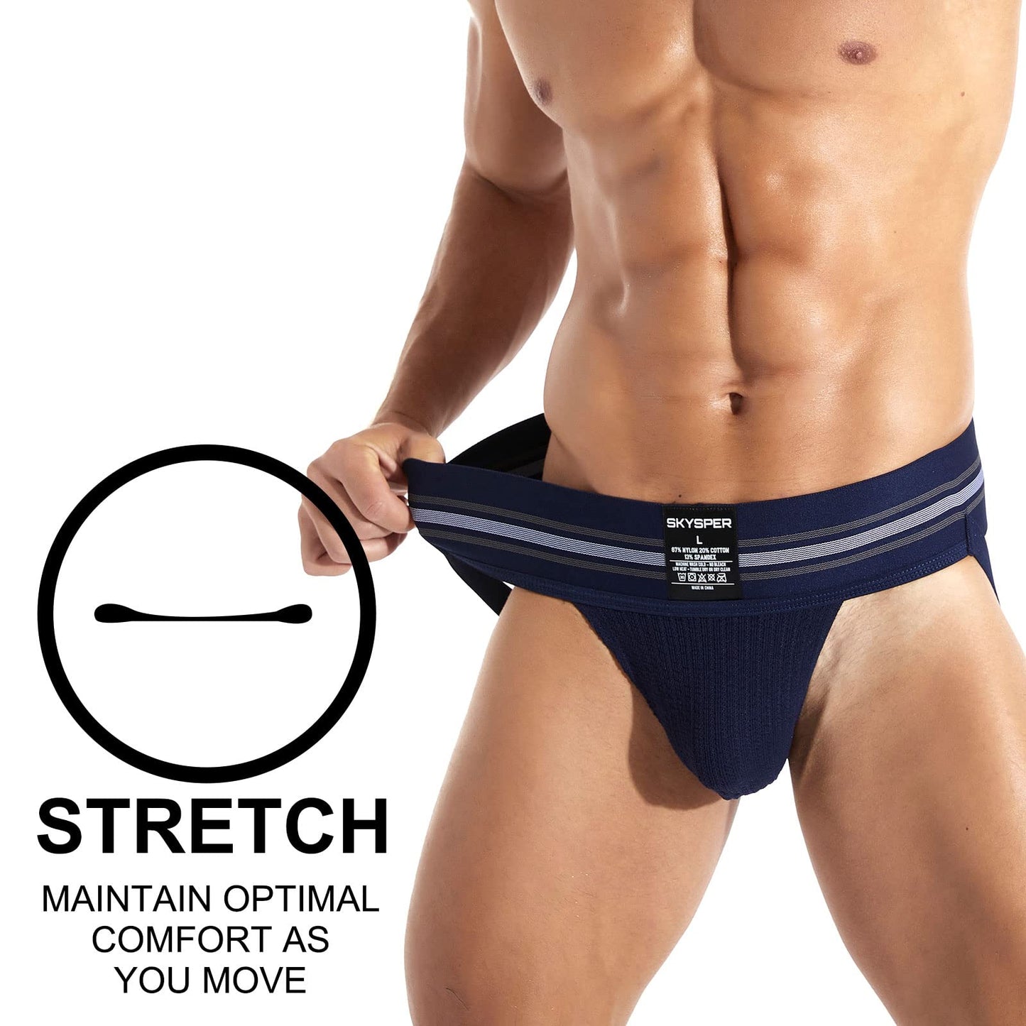 SKYSPER Jockstrap Athletic Supporters for Men Jock Strap Male Underwear Men's Thong Jockstrap Underwear