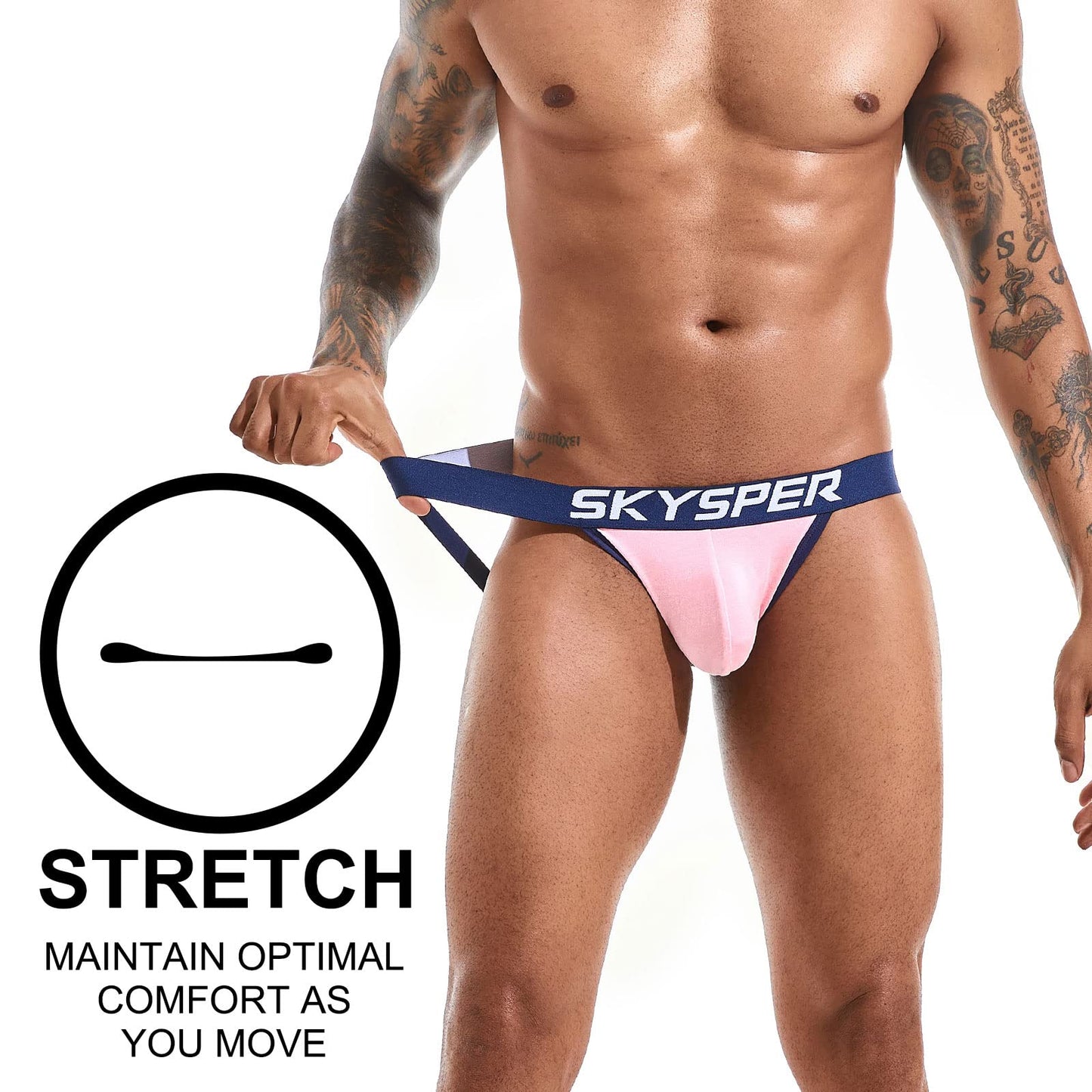 SKYSPER Men's Jock Strap Athletic Supporter For Men Sexy Jockstrap Male Underwear