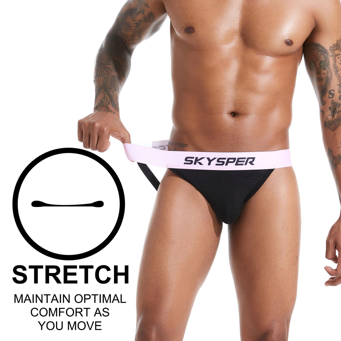 SKYSPER Men's Jock Strap Athletic Supporter For Men Sexy Jockstrap Male Underwear