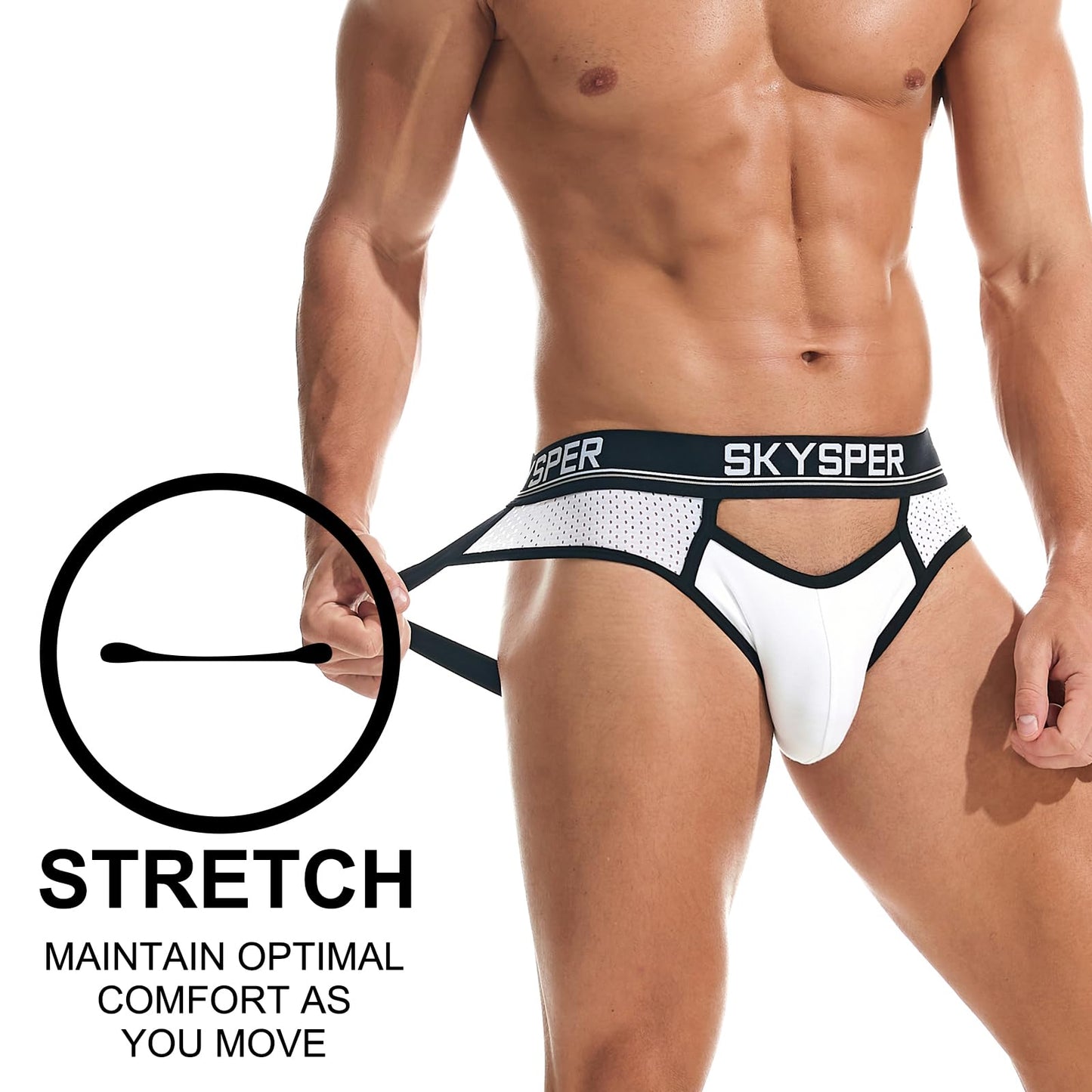 SKYSPER Men's Jock Strap Athletic Supporter For Men Sexy Jockstrap Male Underwear