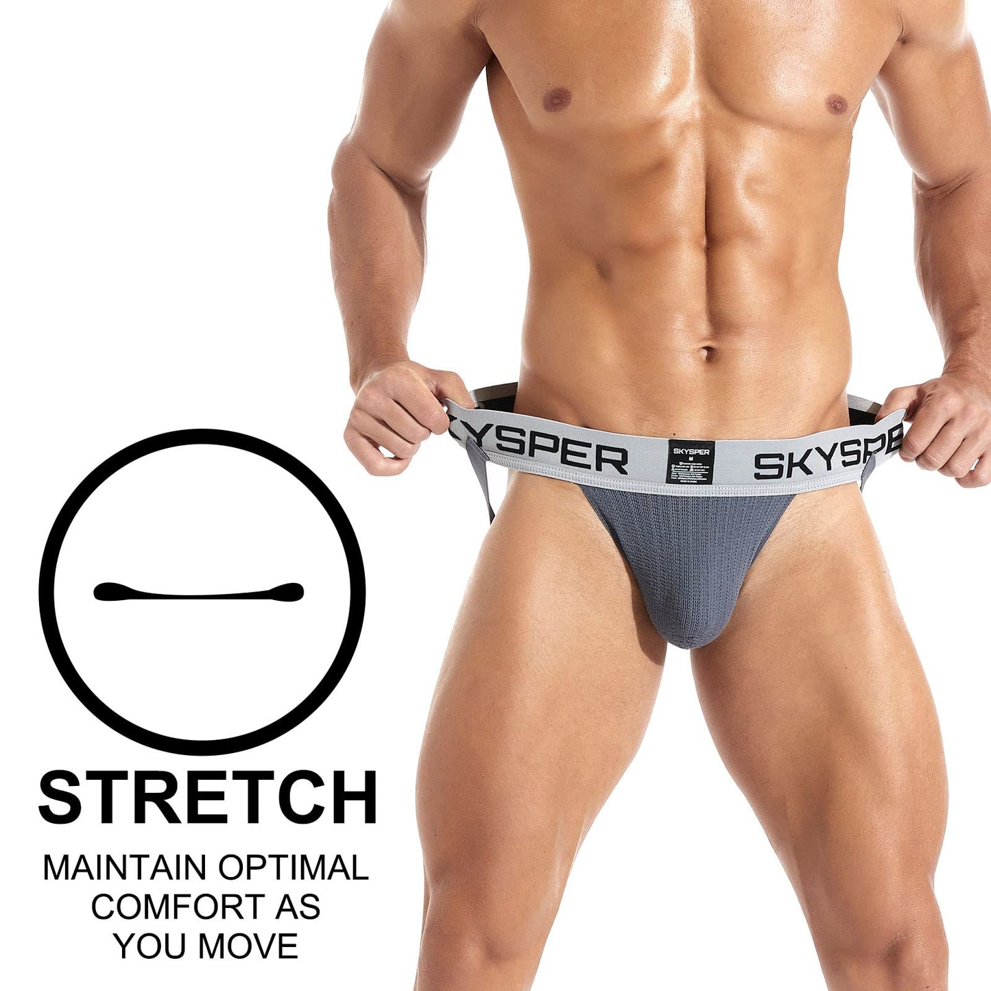 SKYSPER Jockstrap Athletic Supporters for Men Jock Strap Male Underwear Men's Thong Jockstrap Underwear