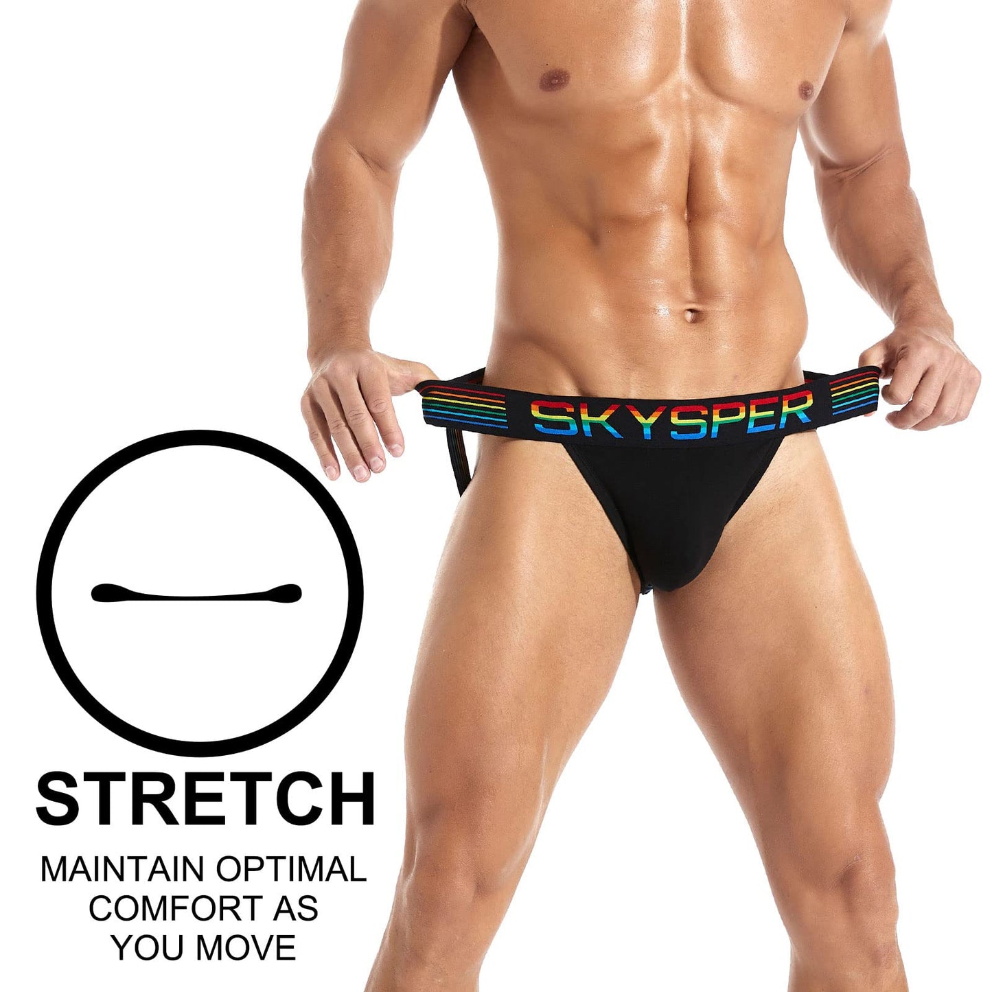 SKYSPER Mens Jockstrap Underwear Jock Straps Male Athletic Supporters for Men