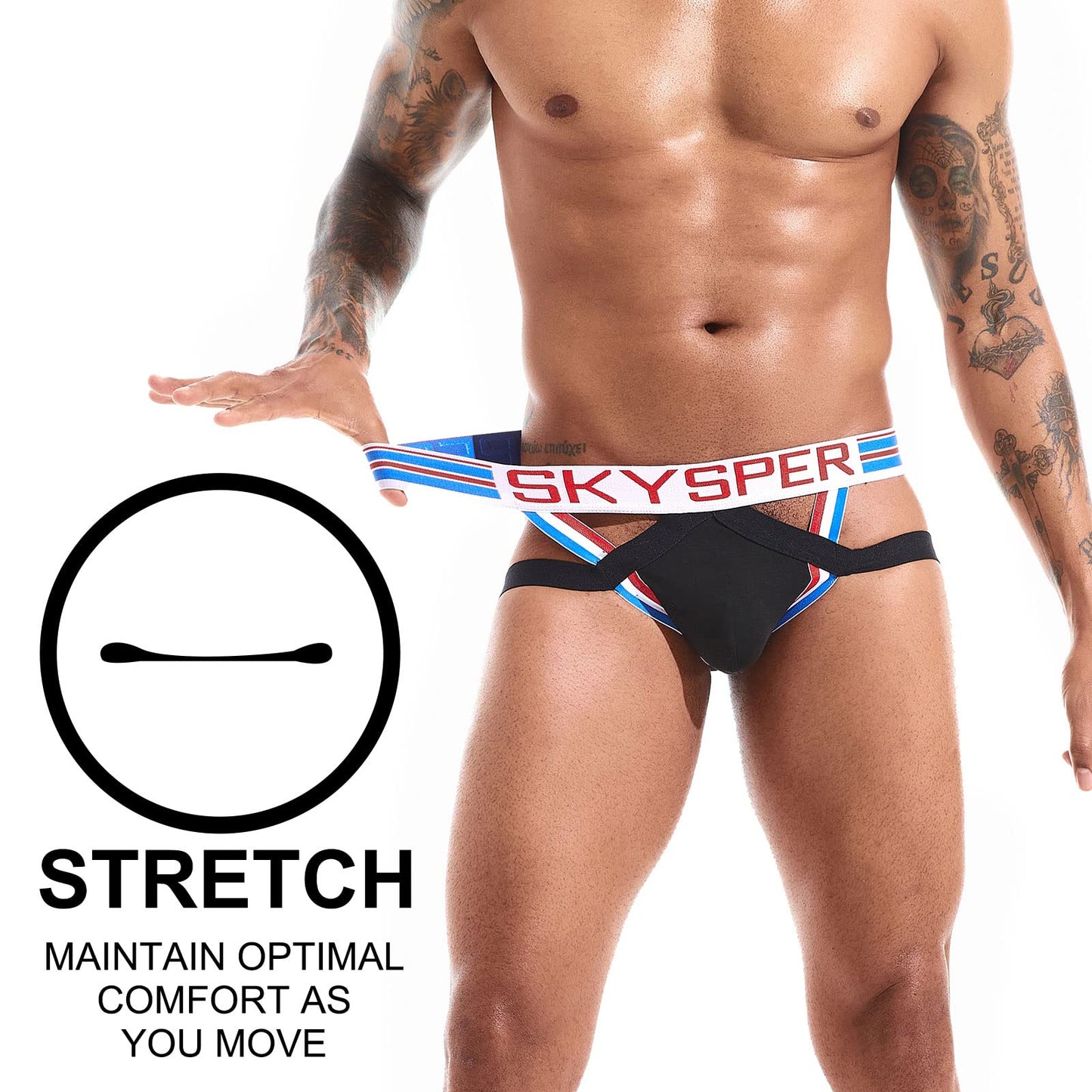 SKYSPER Men's Jock Strap Athletic Supporter For Men Sexy Jockstrap Male Underwear