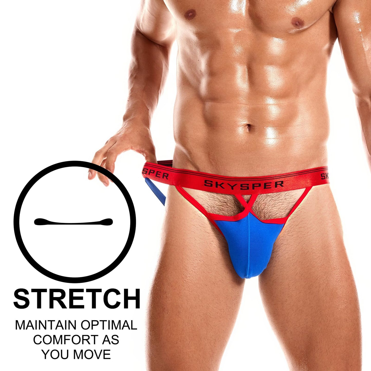 SKYSPER Mens Jockstrap Underwear Jock Straps Male Athletic Supporters for Men