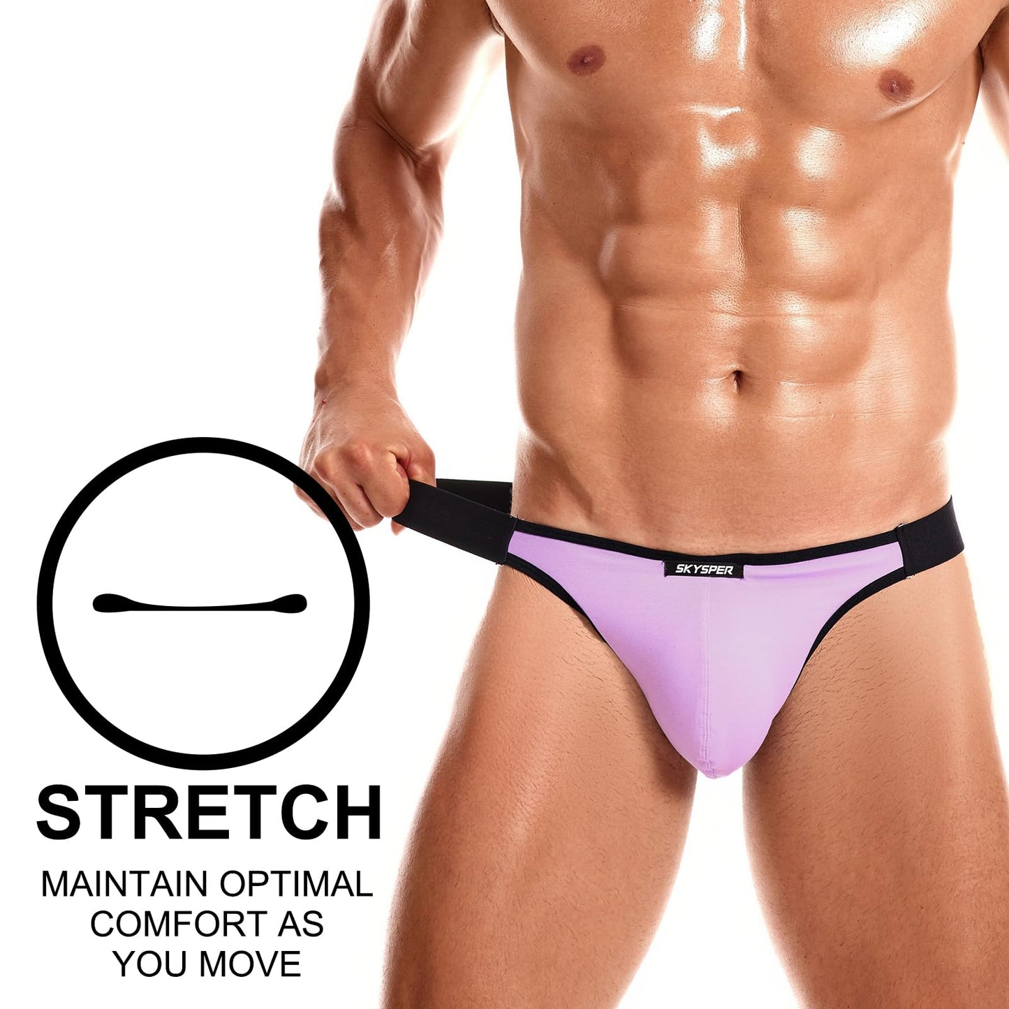 SKYSPER Mens Jockstrap Underwear Jock Straps Male Athletic Supporters for Men