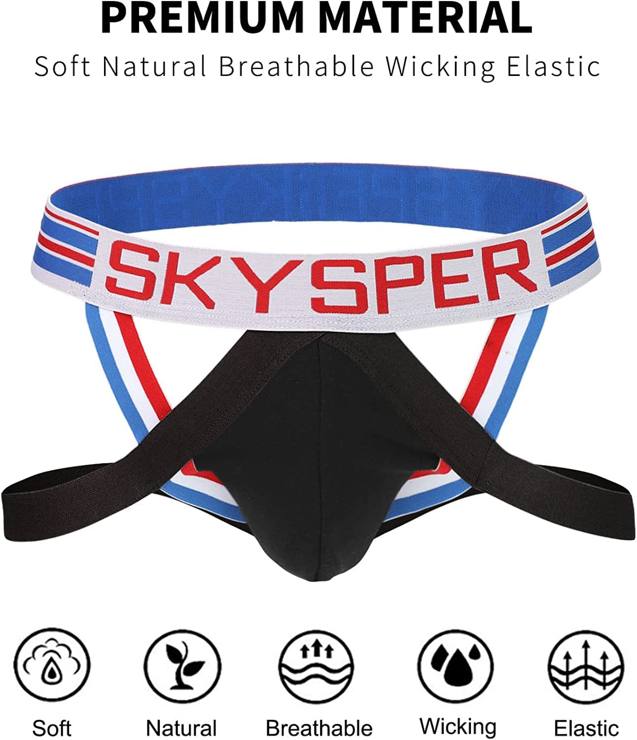 SKYSPER Men's Jock Strap Athletic Supporter For Men Sexy Jockstrap Male Underwear