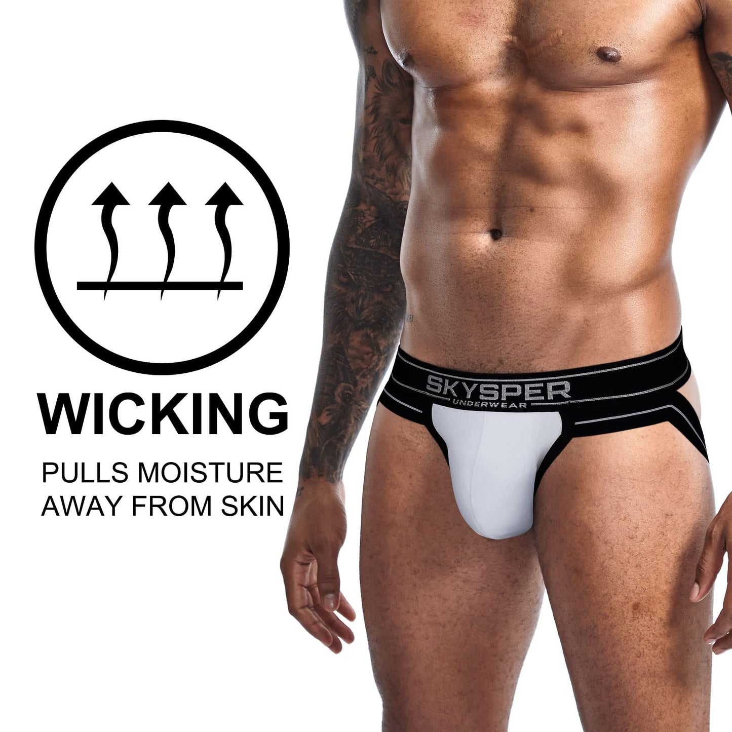 SKYSPER Mens Jockstrap Underwear Jock Straps Male Athletic Supporters for Men