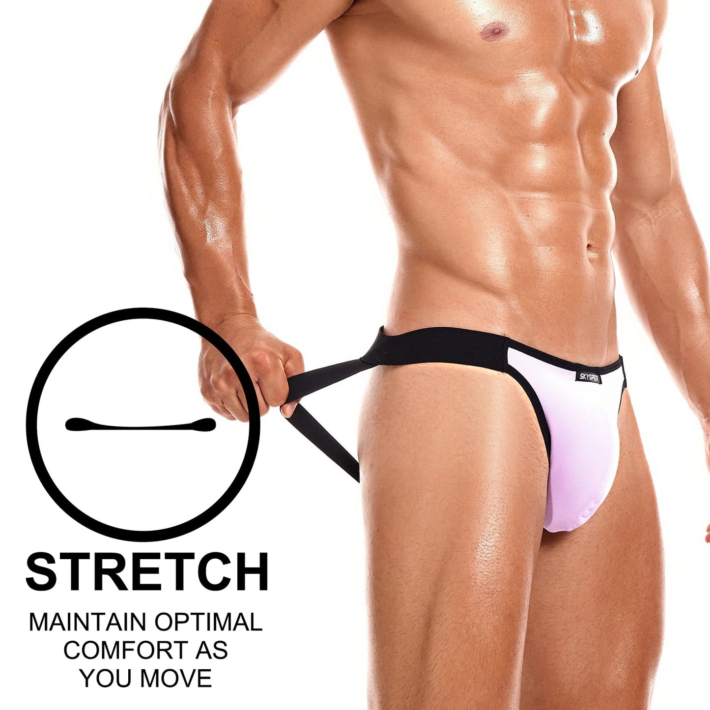 SKYSPER Mens Jockstrap Underwear Jock Straps Male Athletic Supporters for Men