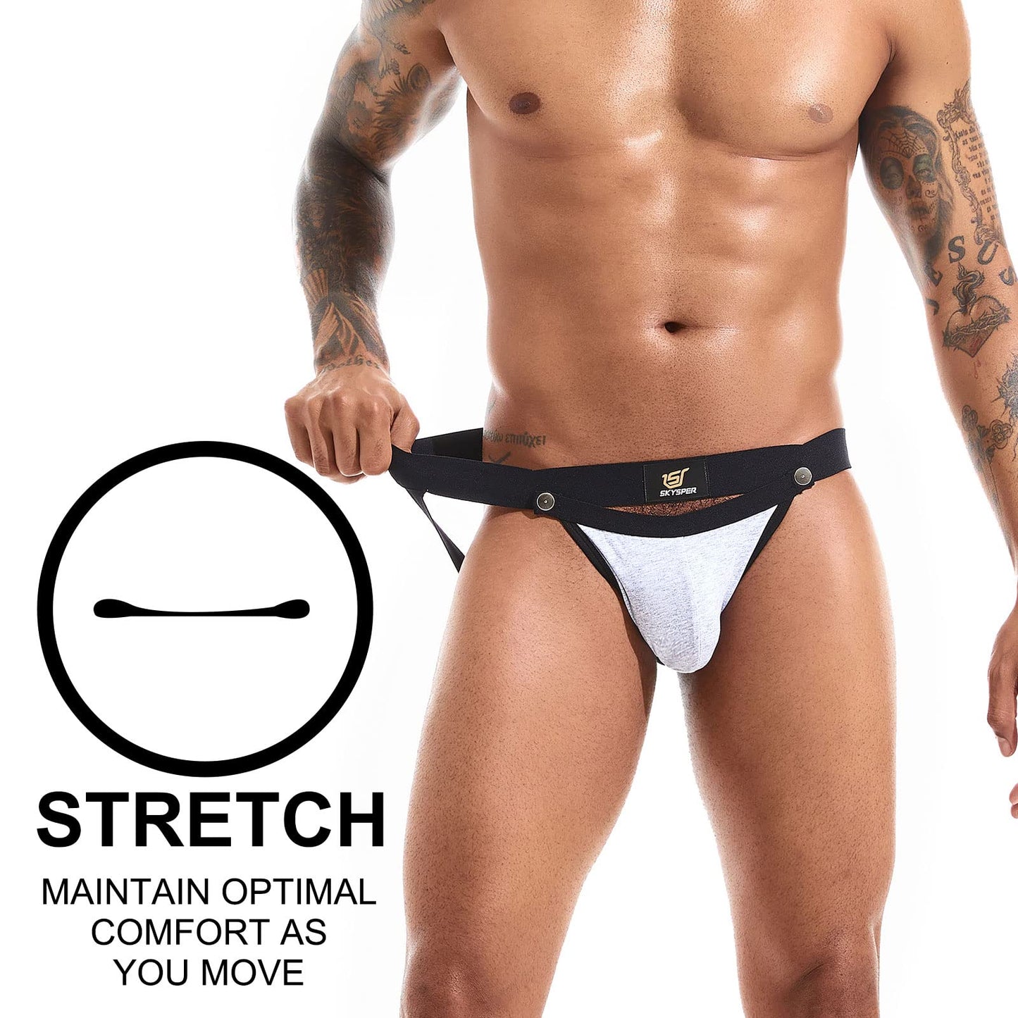 SKYSPER Jockstrap For Men Workout Jock Straps Male Underwear Athletic Supporter Sexy G-Strings