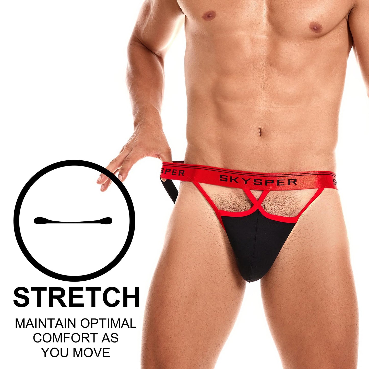 SKYSPER Mens Jockstrap Underwear Jock Straps Male Athletic Supporters for Men