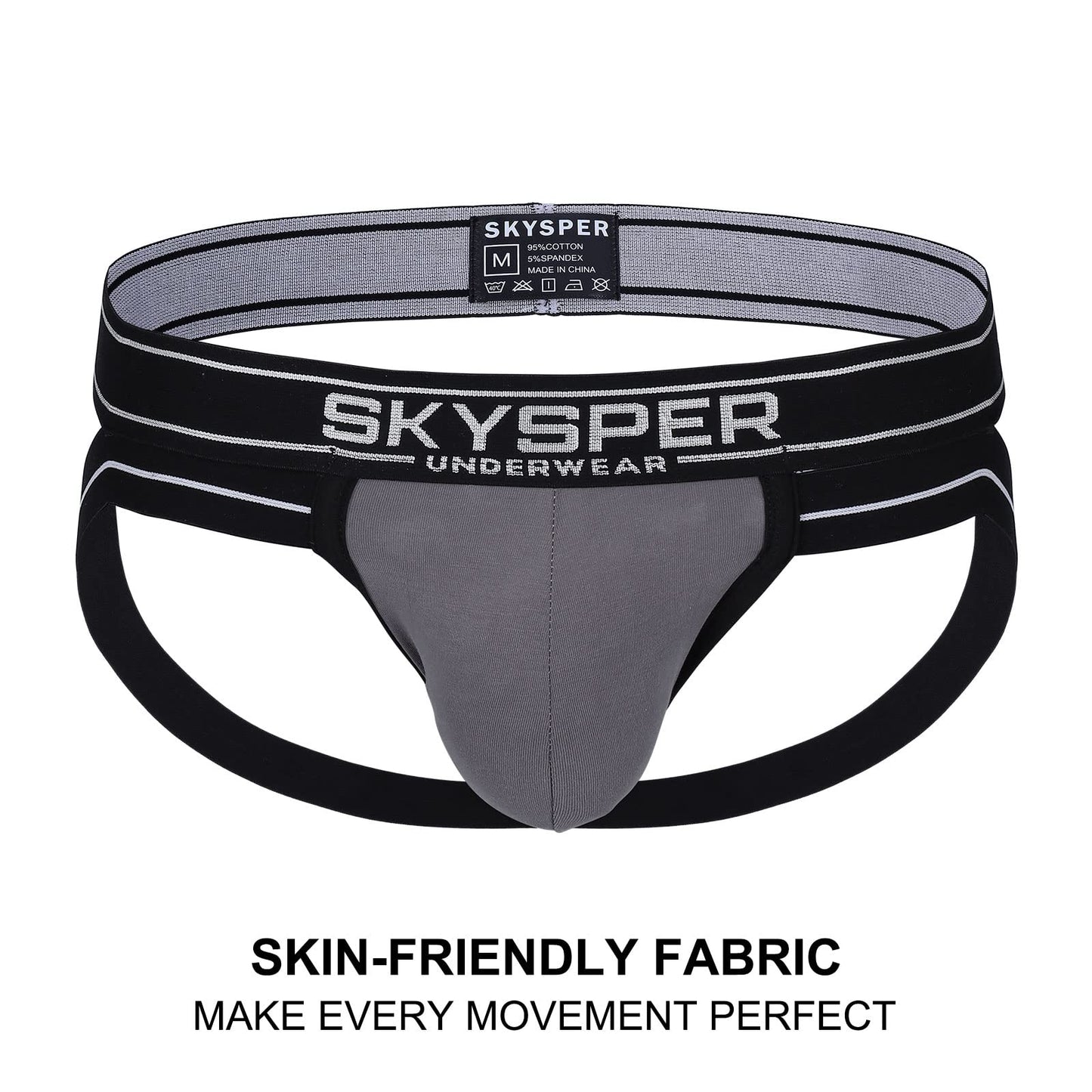 SKYSPER Mens Jockstrap Underwear Jock Straps Male Athletic Supporters for Men