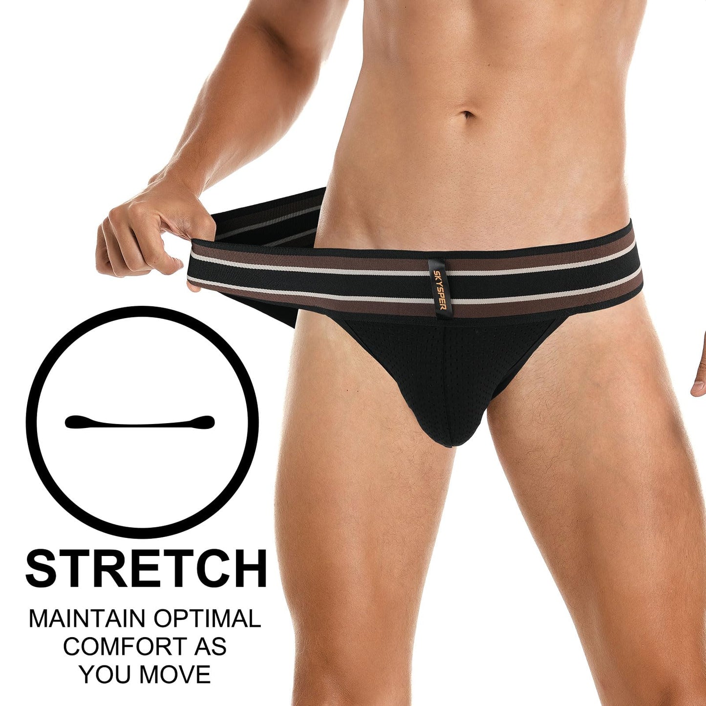 SKYSPER Jockstrap Athletic Supporters for Men Jock Strap Male Underwear Men's Thong Jockstrap Underwear