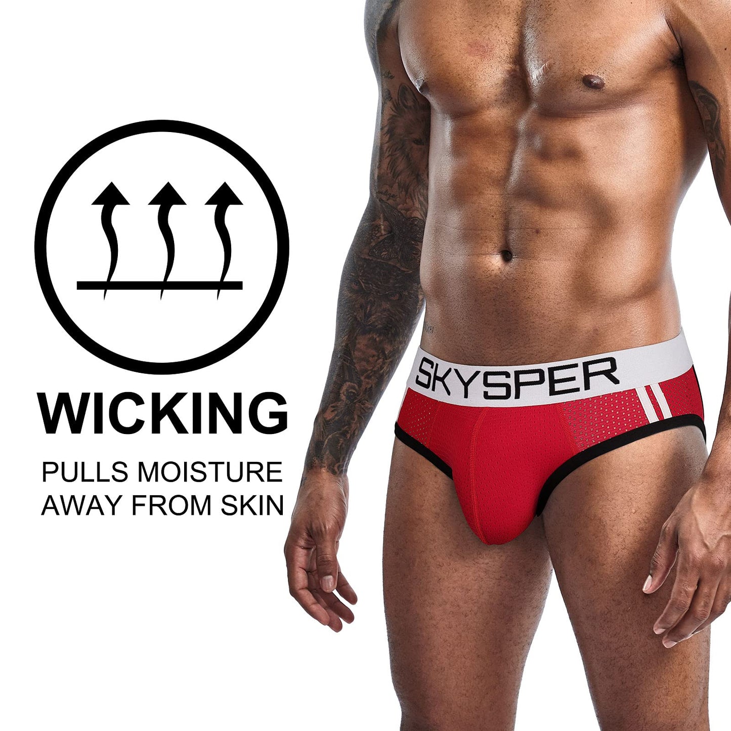 SKYSPER Mens Jockstrap Underwear Jock Straps Male Athletic Supporters for Men