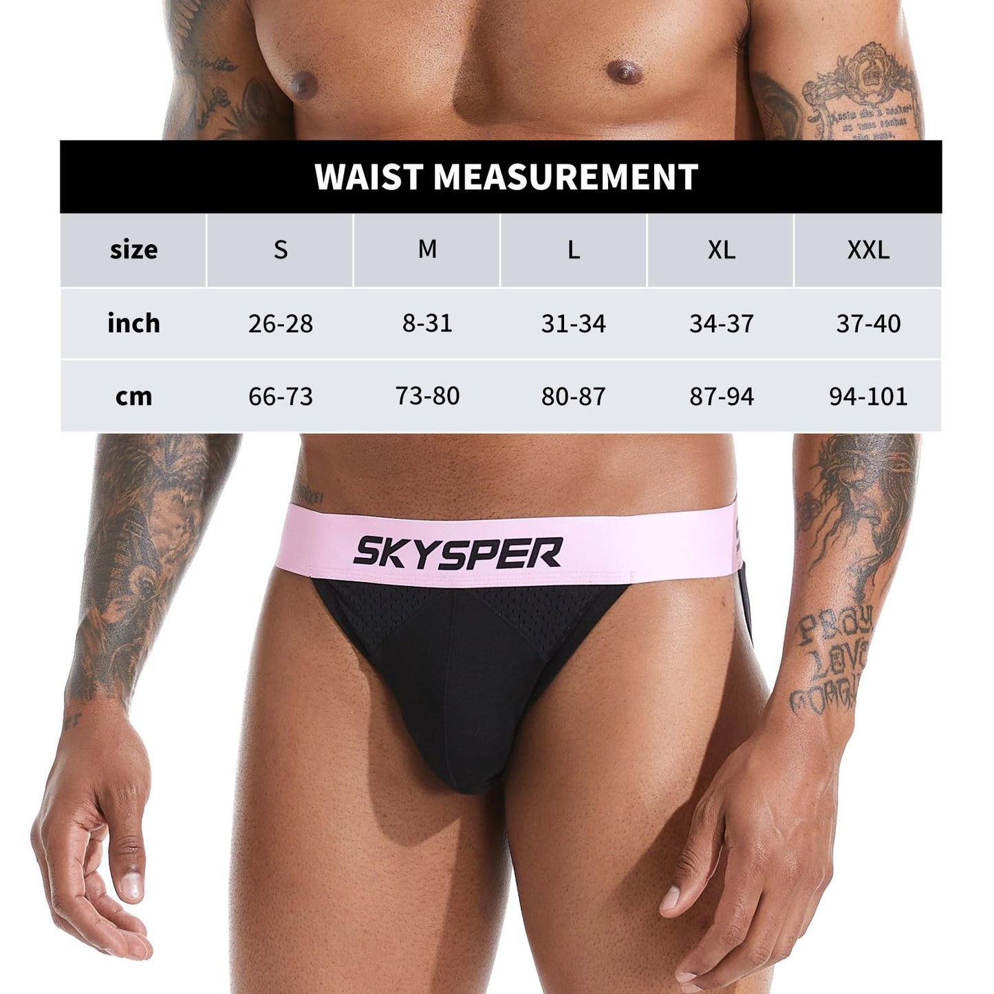 SKYSPER Men's Jock Strap Athletic Supporter For Men Sexy Jockstrap Male Underwear