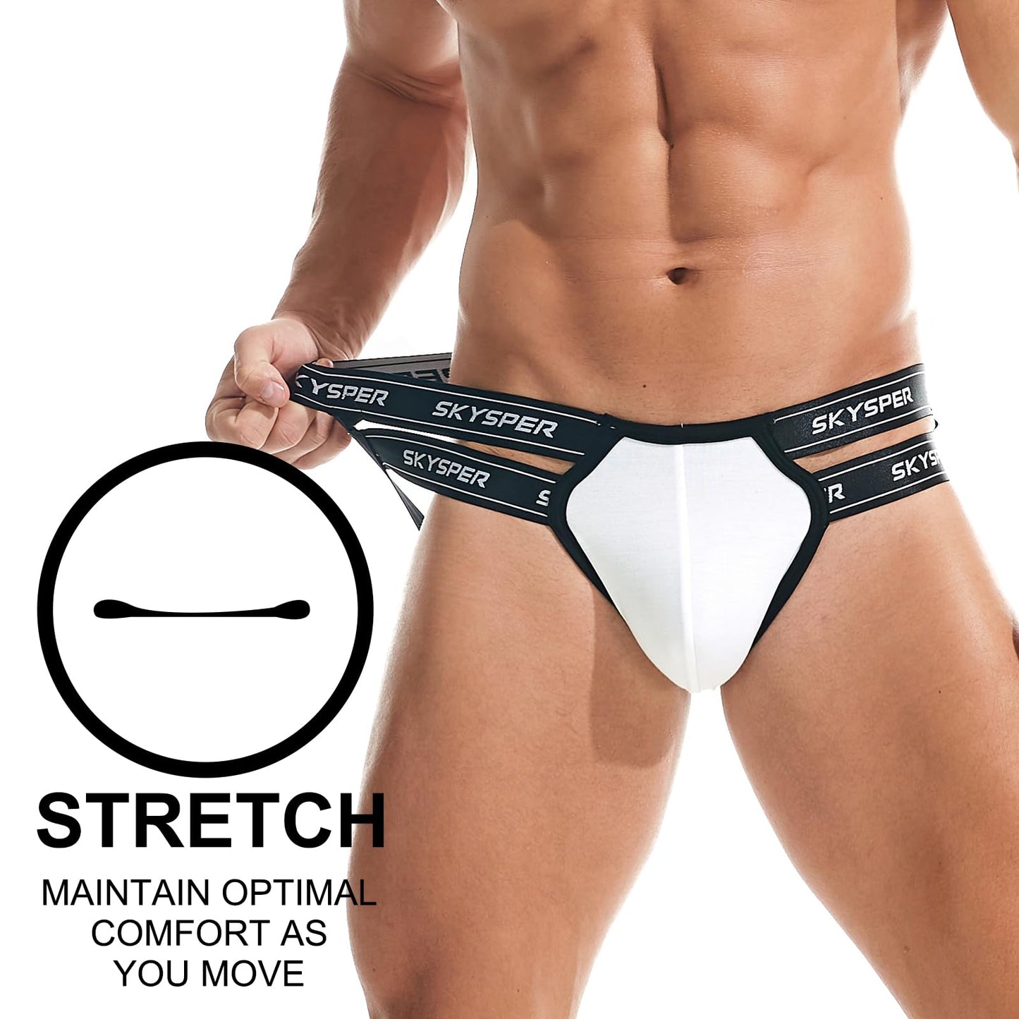 SKYSPER Men's Jock Strap Athletic Supporter For Men Sexy Jockstrap Male Underwear