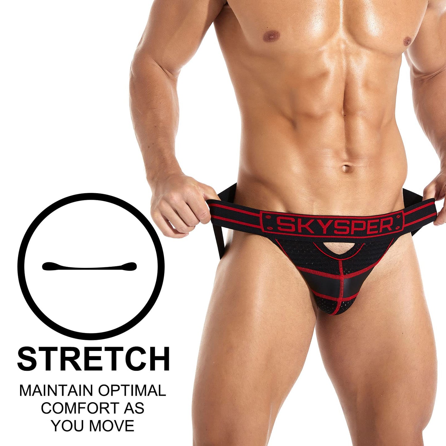 SKYSPER Jockstrap Athletic Supporters for Men Jock Strap Male Underwear Men's Thong Jockstrap Underwear