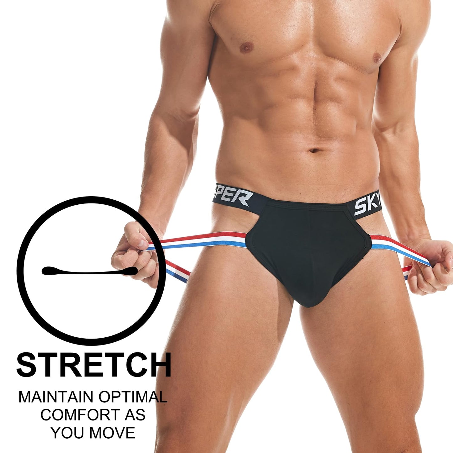 SKYSPER Men's Jock Strap Athletic Supporter For Men Sexy Jockstrap Male Underwear