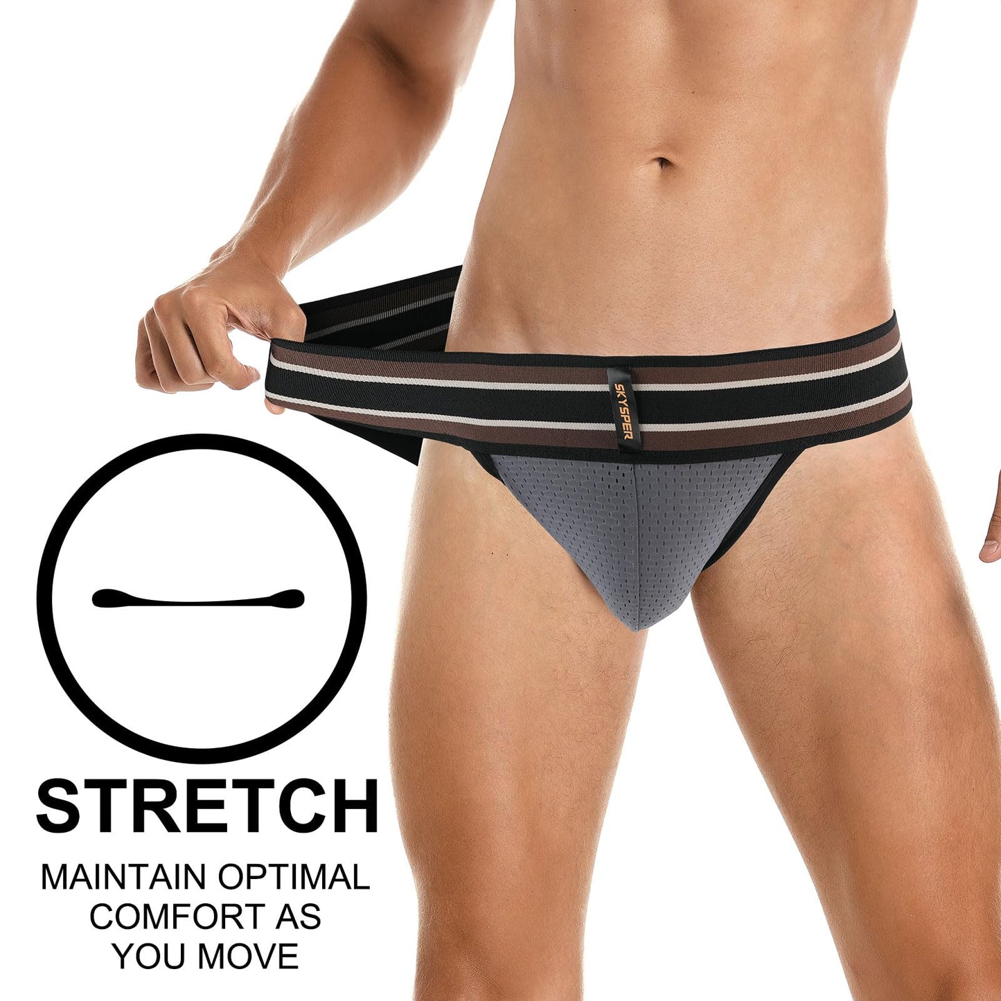 SKYSPER Jockstrap Athletic Supporters for Men Jock Strap Male Underwear Men's Thong Jockstrap Underwear