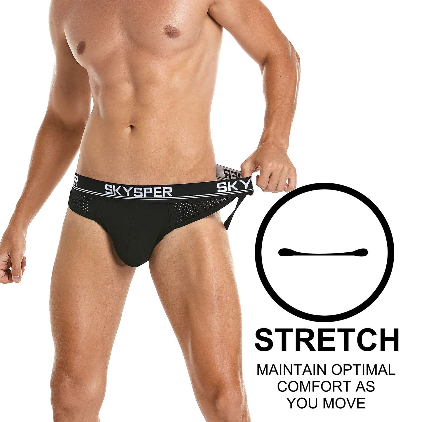 SKYSPER Men's Jock Strap Athletic Supporter For Men Sexy Jockstrap Male Underwear