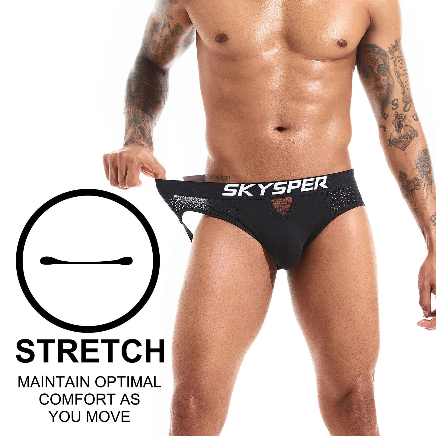 SKYSPER Jockstrap For Men Workout Jock Straps Male Underwear Athletic Supporter Sexy G-Strings