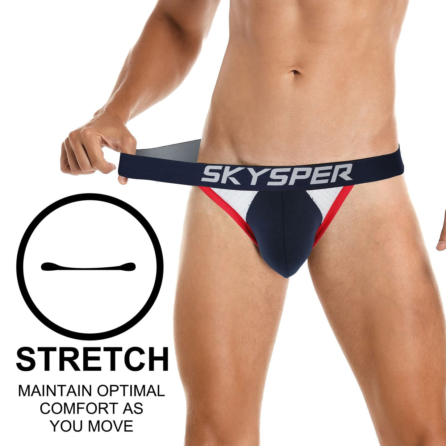 SKYSPER Men's Jock Strap Athletic Supporter For Men Sexy Jockstrap Male Underwear