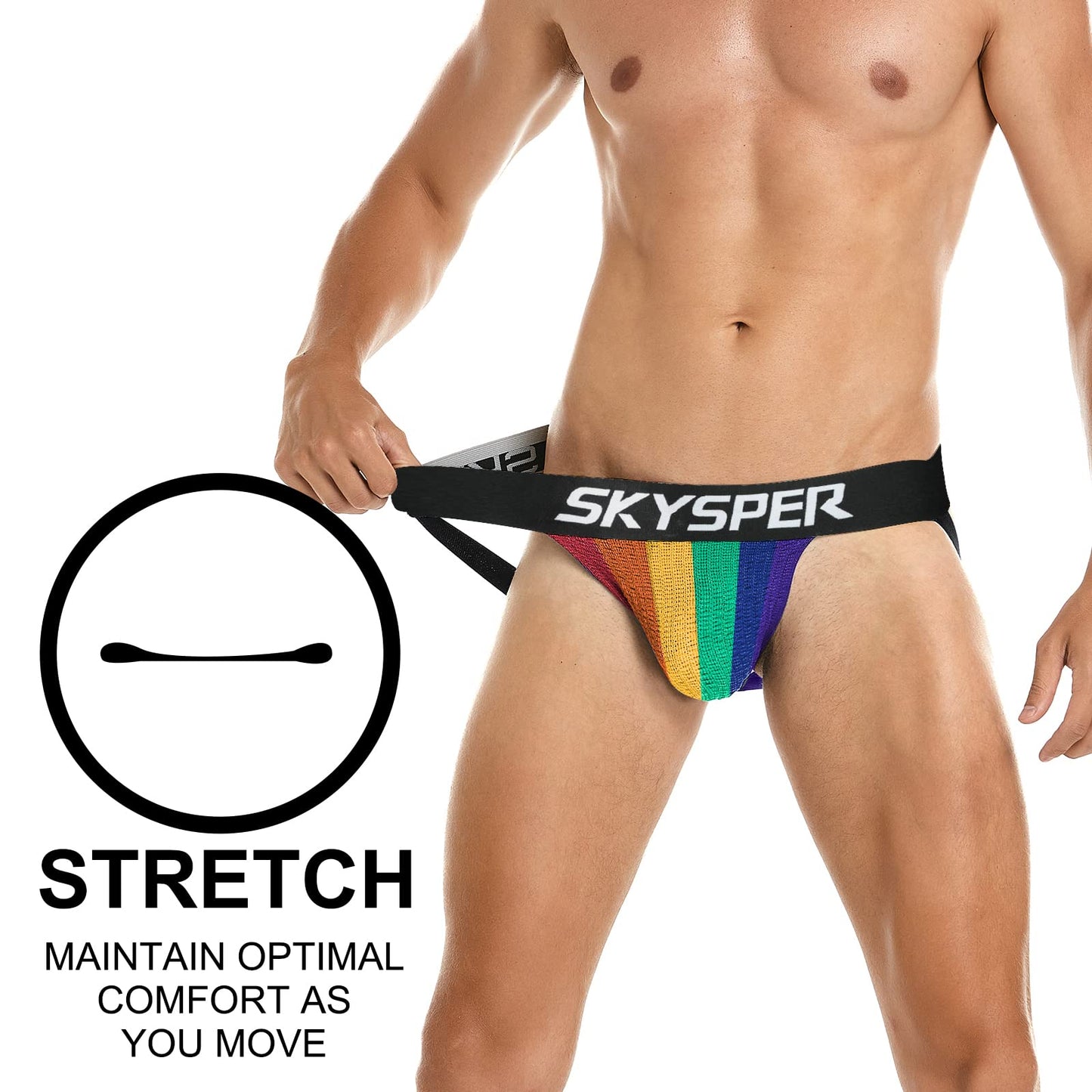 SKYSPER Jockstrap Athletic Supporters for Men Jock Strap Male Underwear Men's Thong Jockstrap Underwear