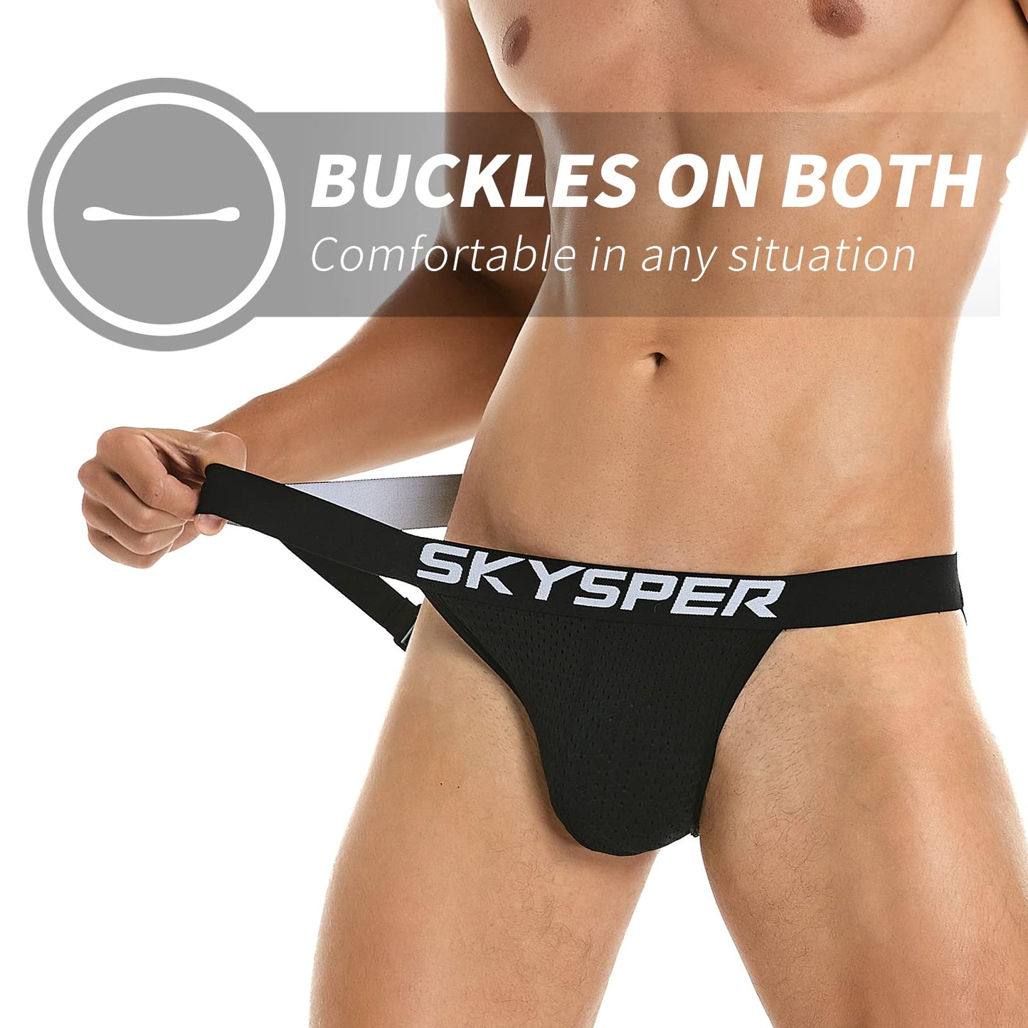 SKYSPER Jockstrap For Men Workout Jock Straps Male Underwear Athletic Supporter Sexy G-Strings