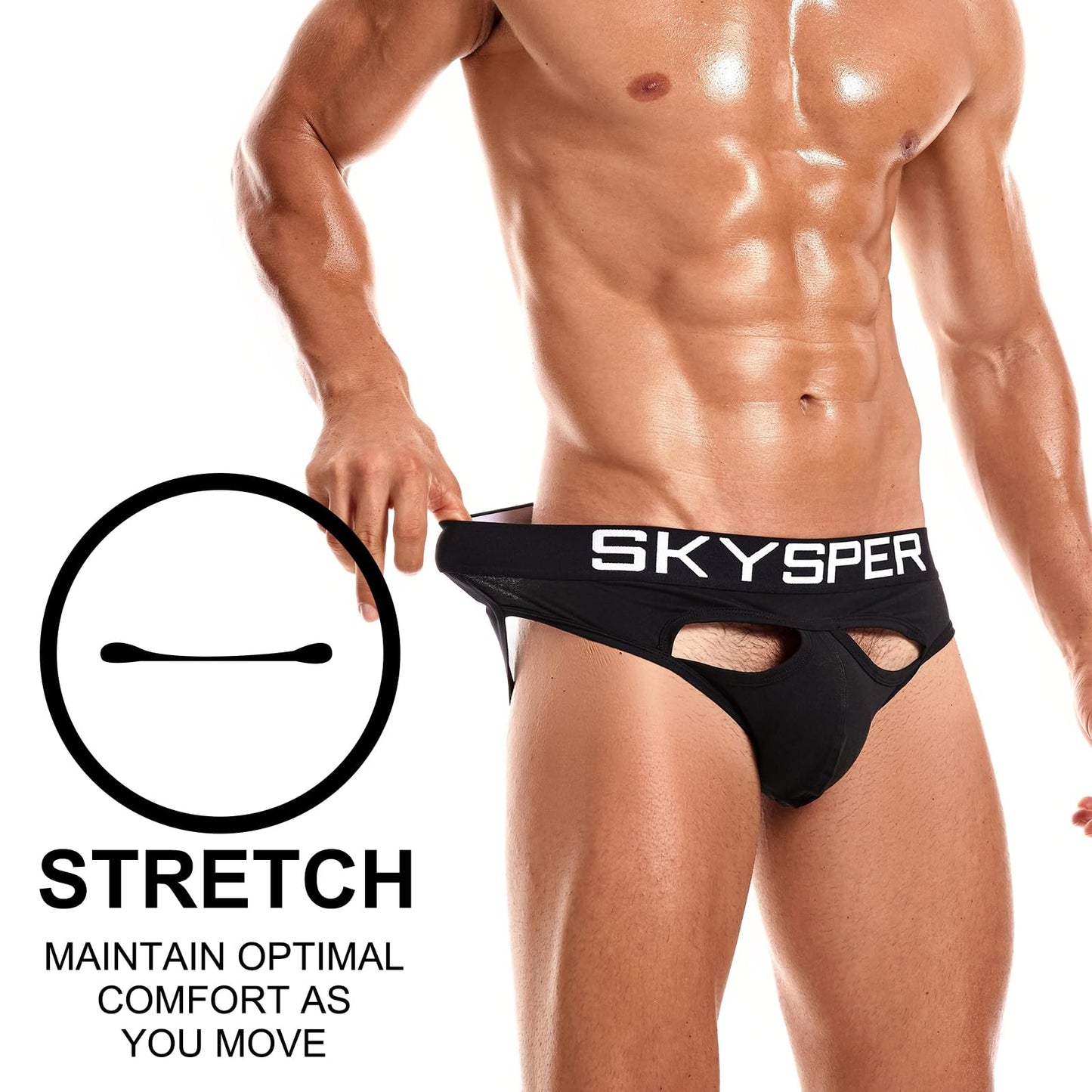 SKYSPER Mens Jockstrap Underwear Jock Straps Male Athletic Supporters for Men