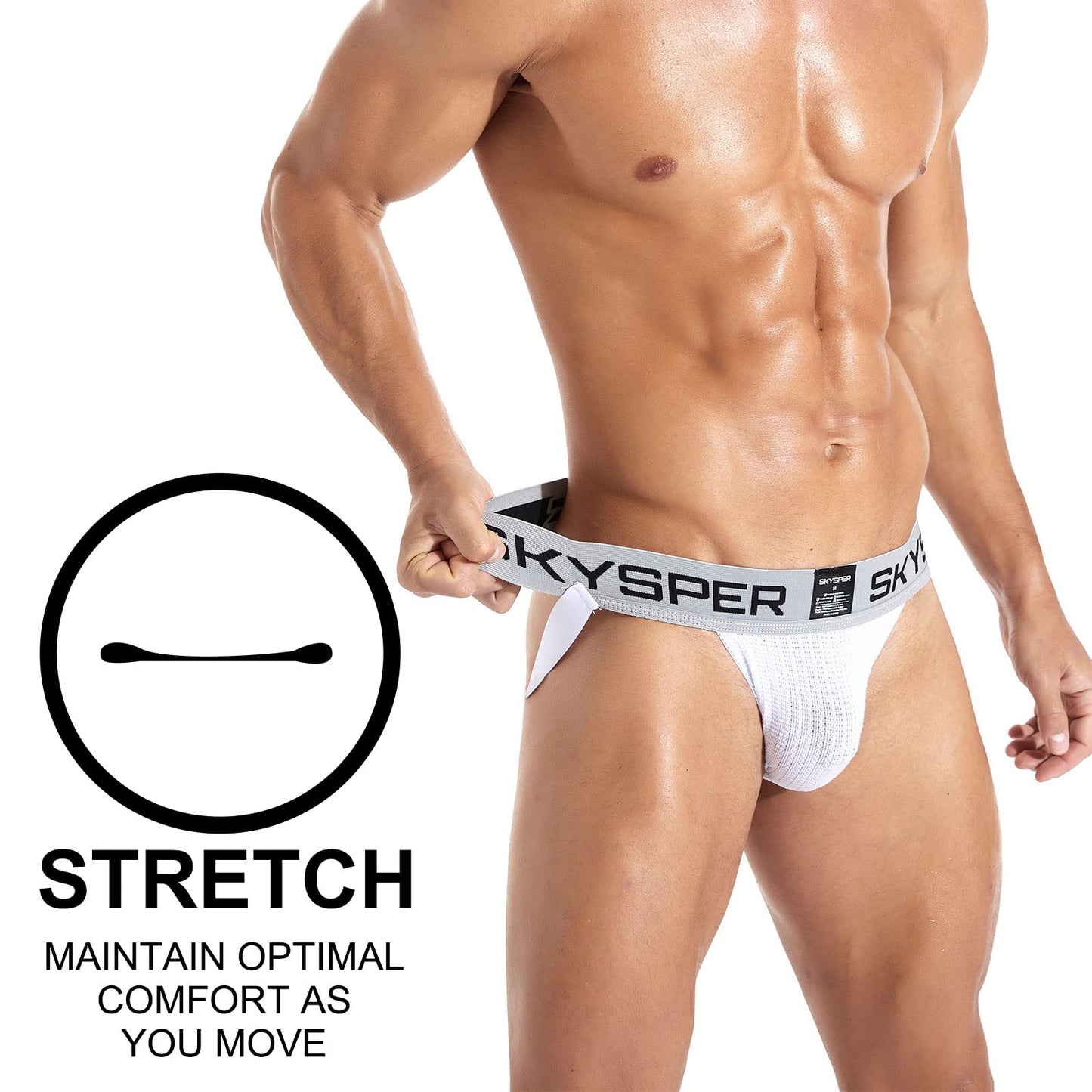 SKYSPER Jockstrap Athletic Supporters for Men Jock Strap Male Underwear Men's Thong Jockstrap Underwear