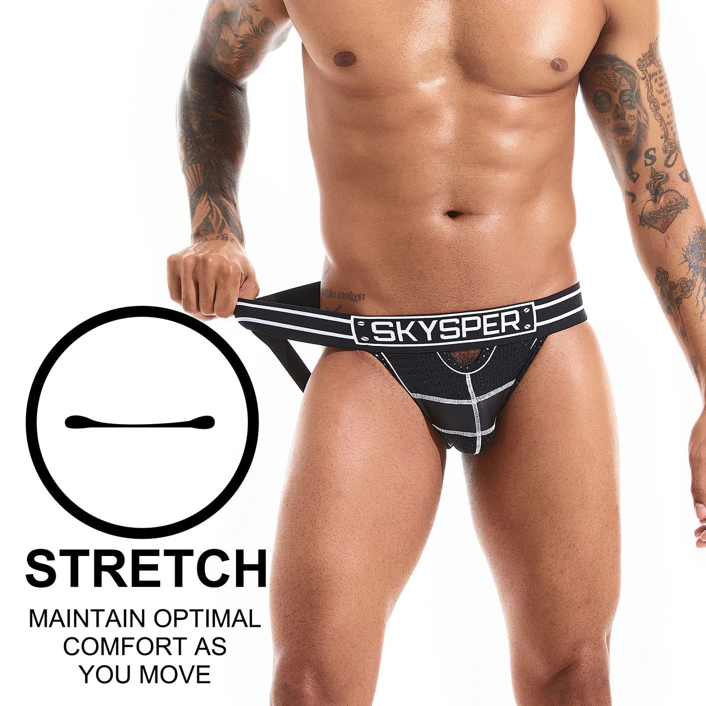 SKYSPER Jockstrap Athletic Supporters for Men Jock Strap Male Underwear Men's Thong Jockstrap Underwear